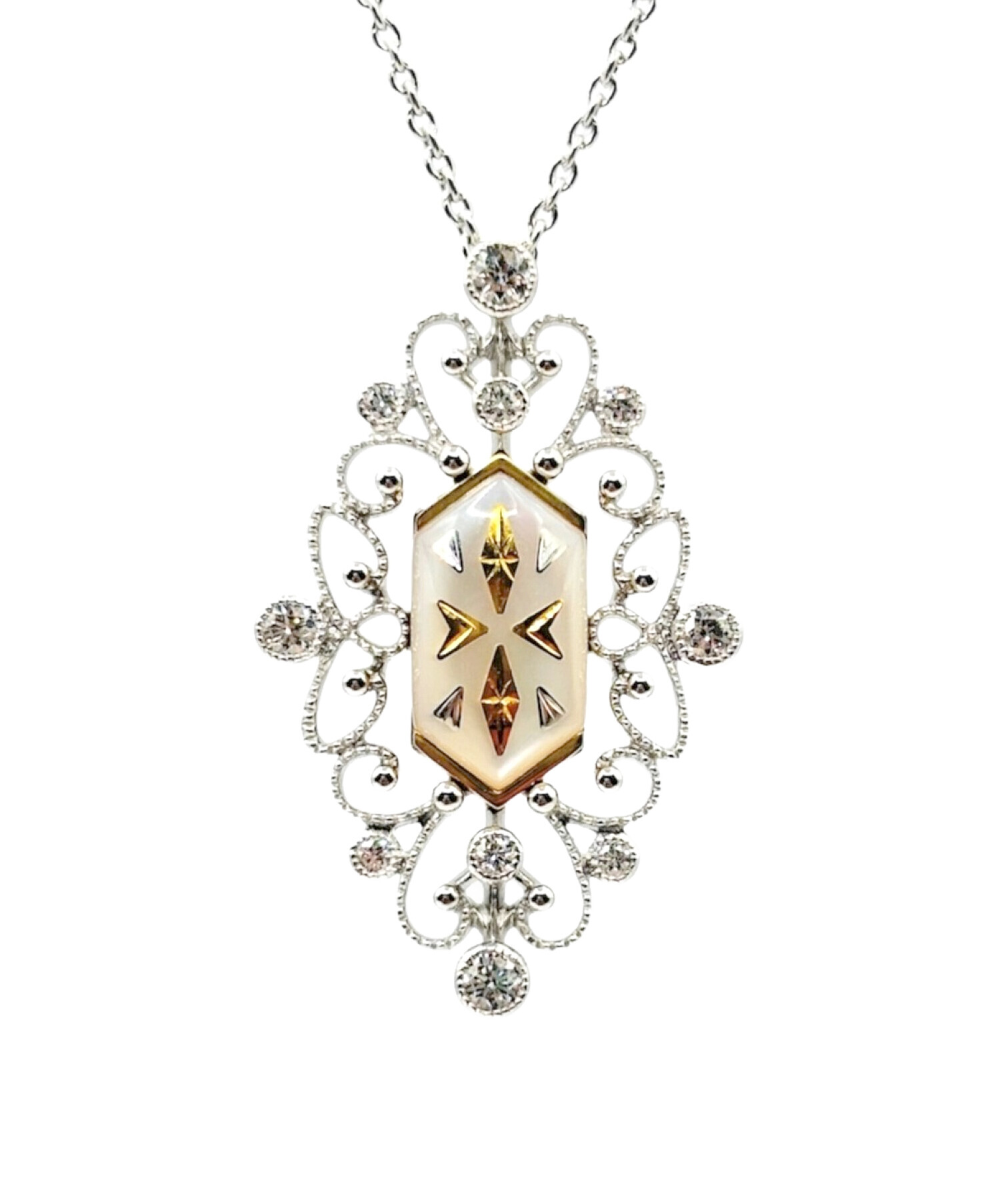 中古・古着通販】MIKIMOTO (ミキモト) K18WG フィリグリー ヘキサゴン 