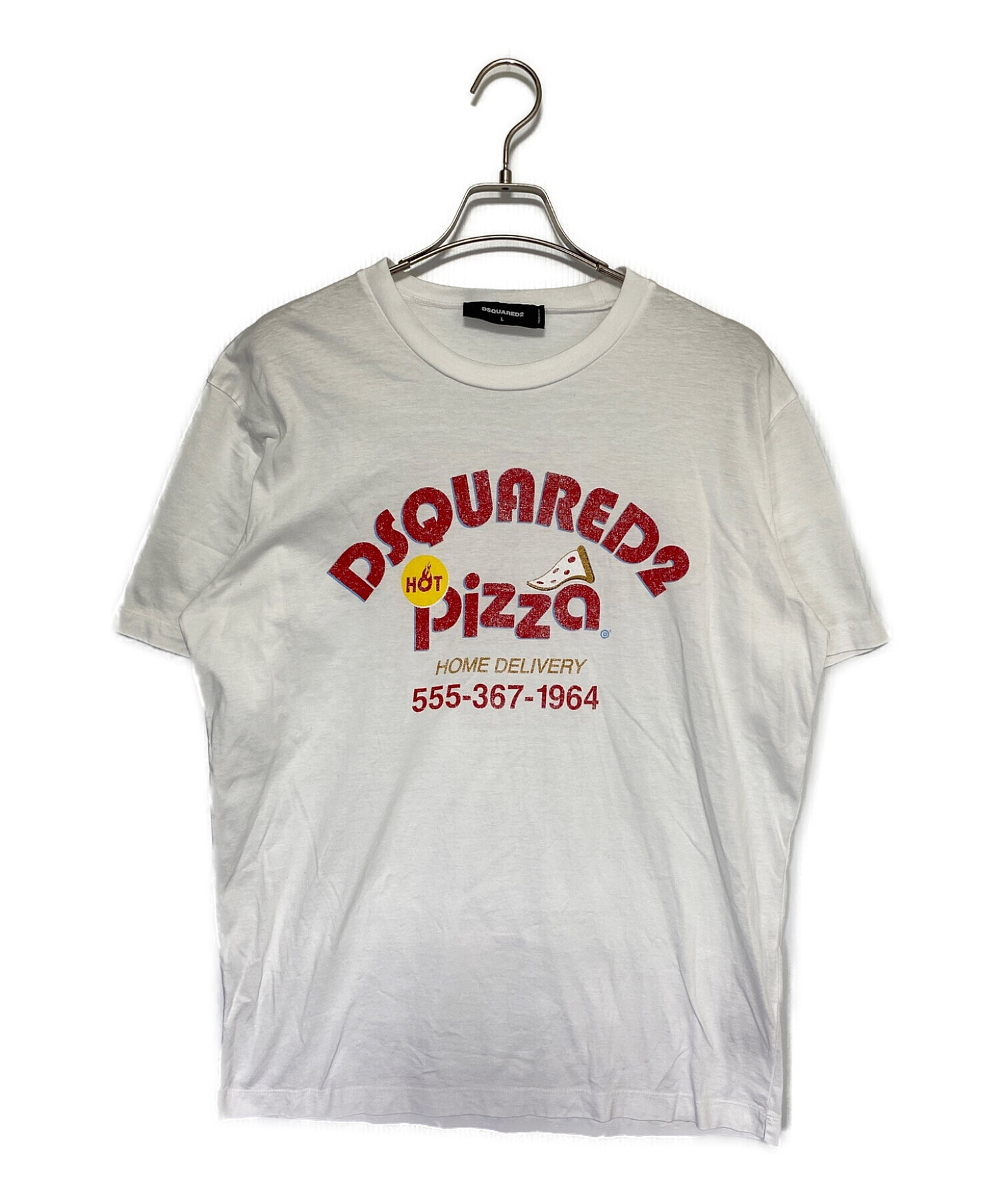 DSQUARED ディースクエアード Tシャツ・カットソー XS 白 【古着】【中古】【送料無料】 中古・古着通販】DSQUARED2 (ディースクエアード) 半袖カットソー
