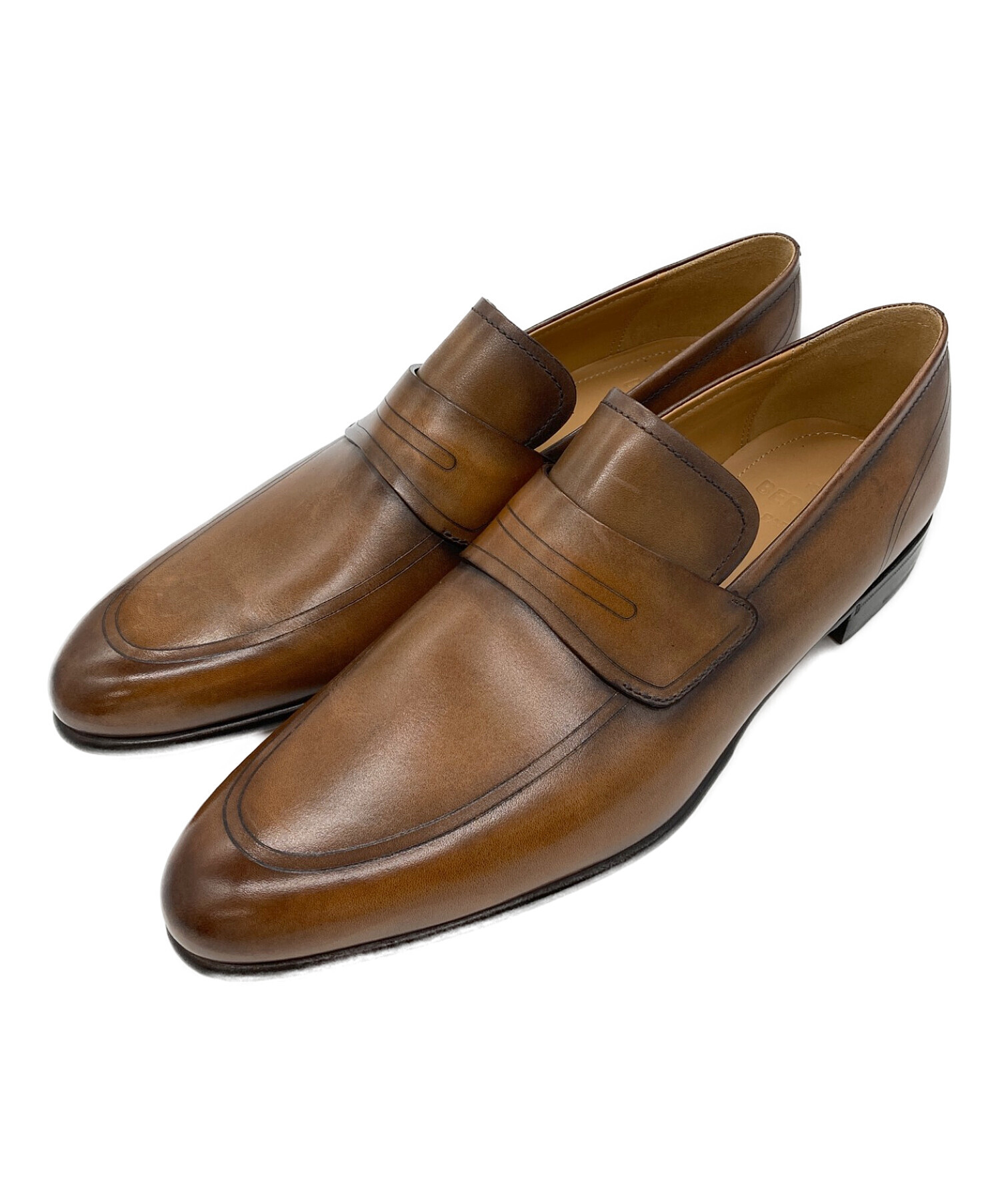 Berluti ベルルッティ　ブラウンレザー ローファー　8 1/2 中古・古着通販】Berluti (ベルルッティ) ブリュレ ガレ ローファー