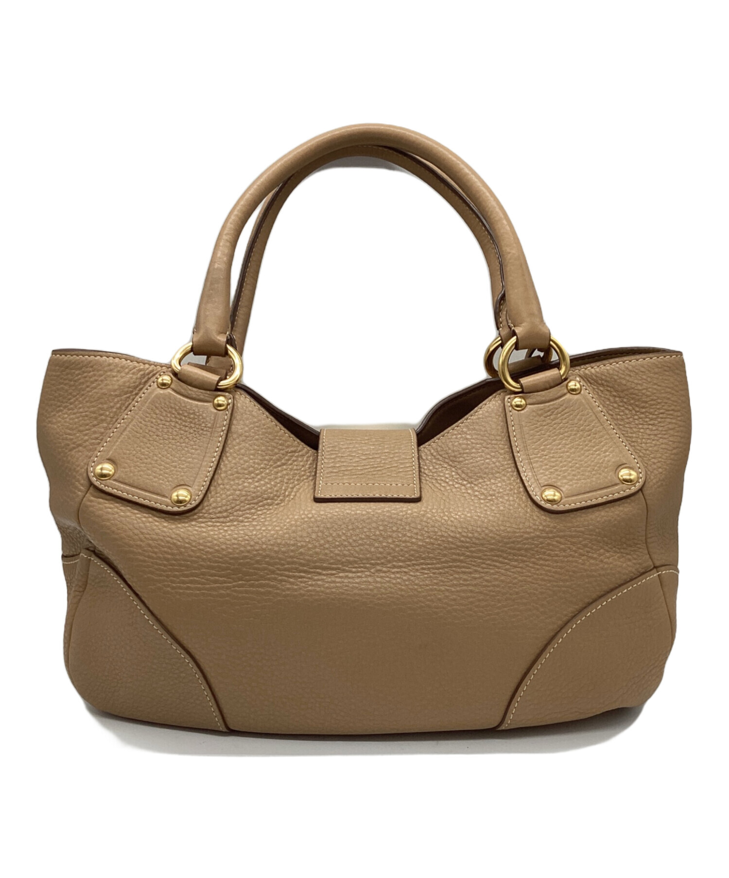 中古・古着通販】PRADA (プラダ) レザートートバッグ ベージュ