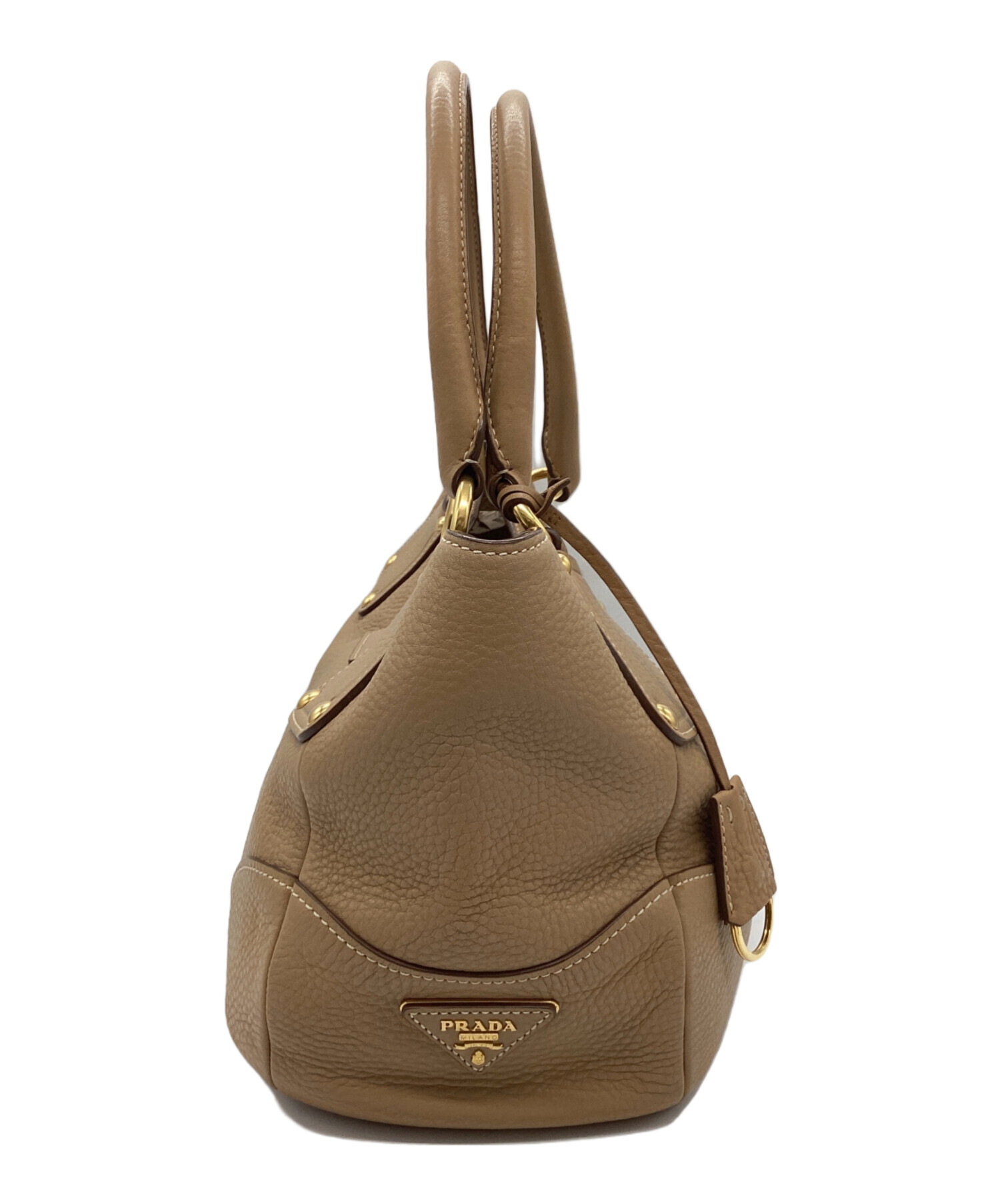 中古・古着通販】PRADA (プラダ) レザートートバッグ ベージュ