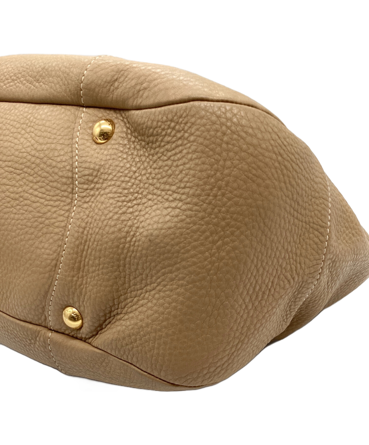 中古・古着通販】PRADA (プラダ) レザートートバッグ ベージュ