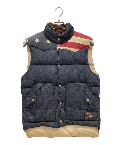 デニムアンドサプライ　ダウンベスト　S　ブラック　レザー　ラルフローレン Denim & Supply Ralph Lauren（デニムアンドサプライラルフローレン