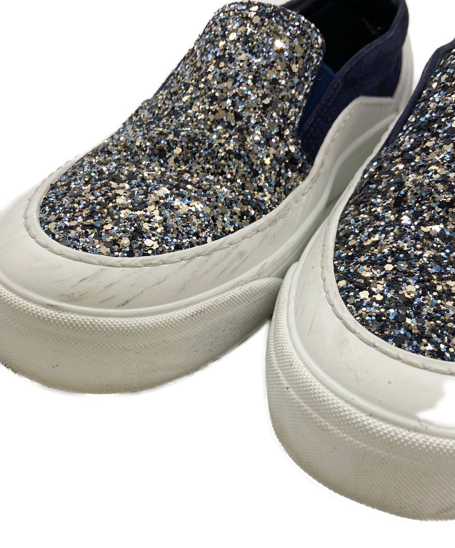 中古・古着通販】JIMMY CHOO (ジミーチュウ) グリッタースリッポン 