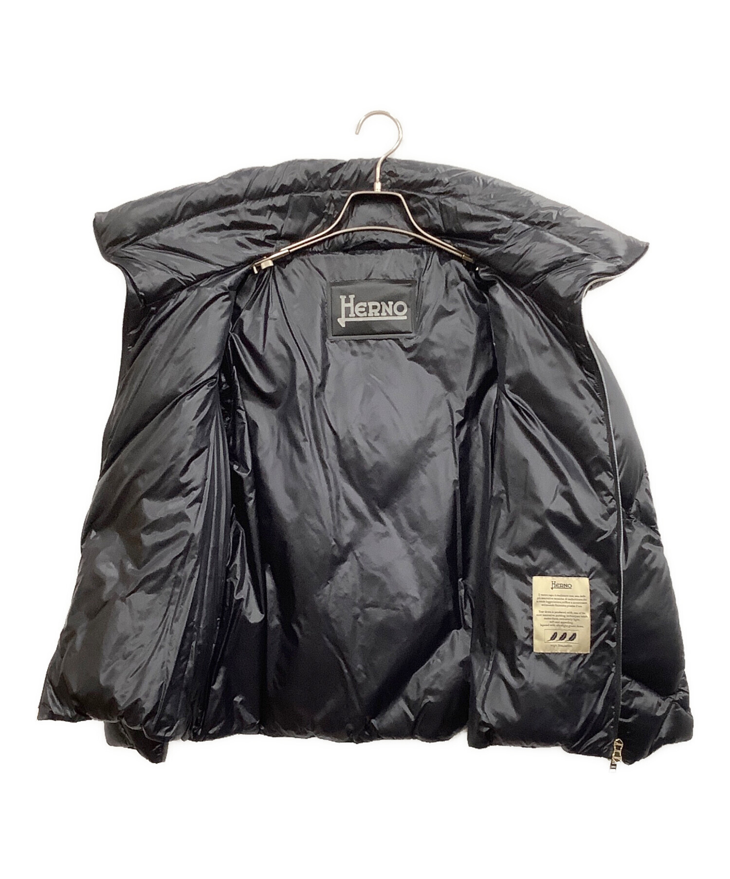 ヘルノ / HERNO　ダウンブルゾン／ダウンジャケット 42 新品タグ付き 中古・古着通販】HERNO (ヘルノ) ダウンブルゾン ブラック サイズ:42