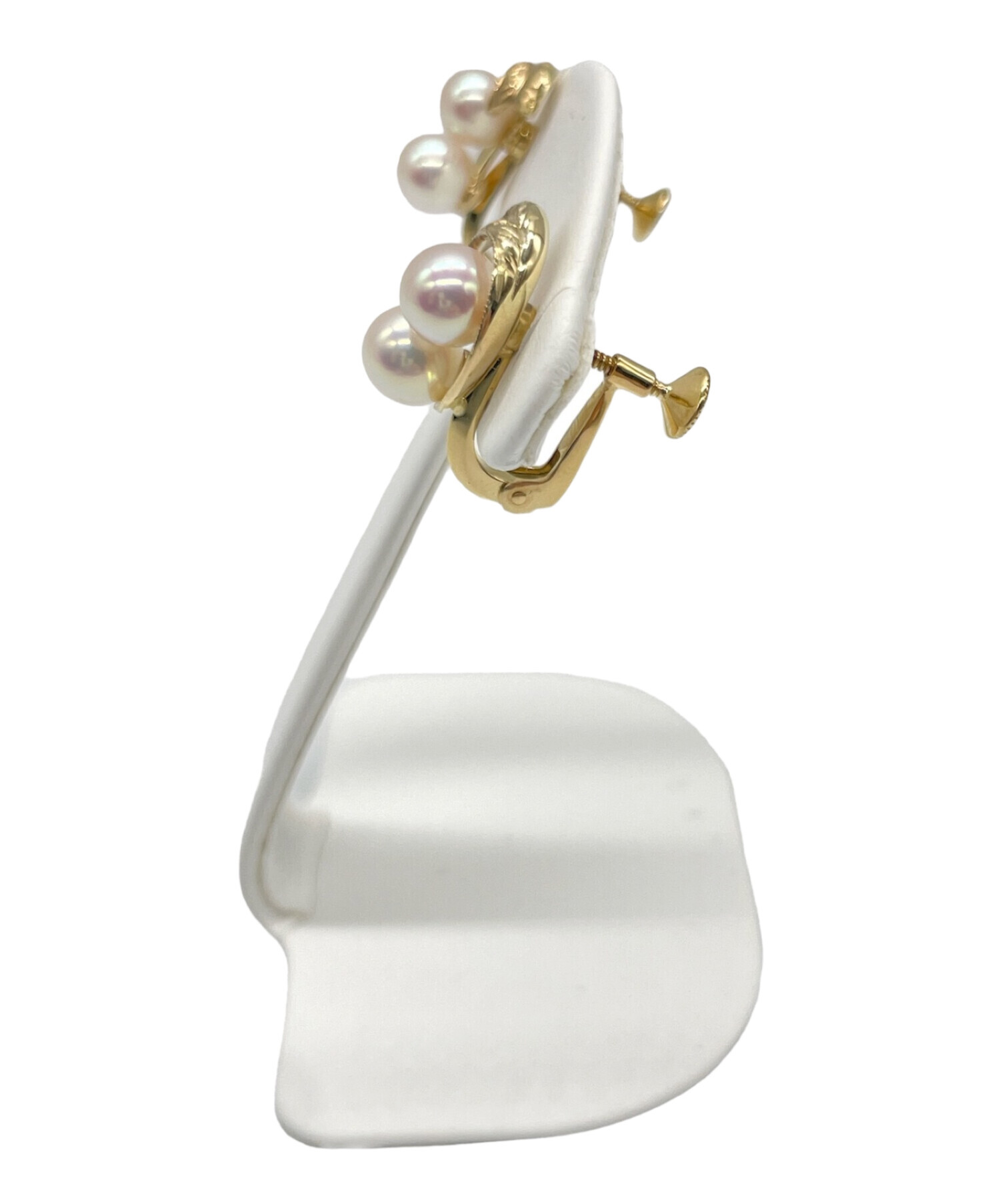 中古・古着通販】MIKIMOTO (ミキモト) K18YG リーフレリーフ アコヤ  