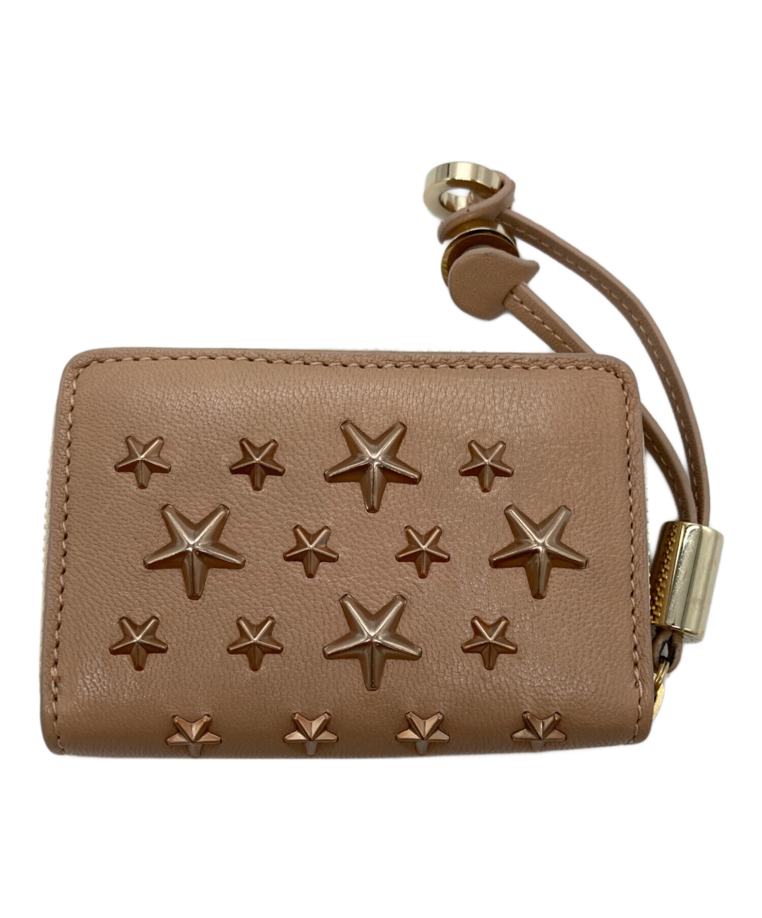 JIMMY CHOO スタースタッズ ラウンドファスナー 長財布 グリーン☆hm2 
