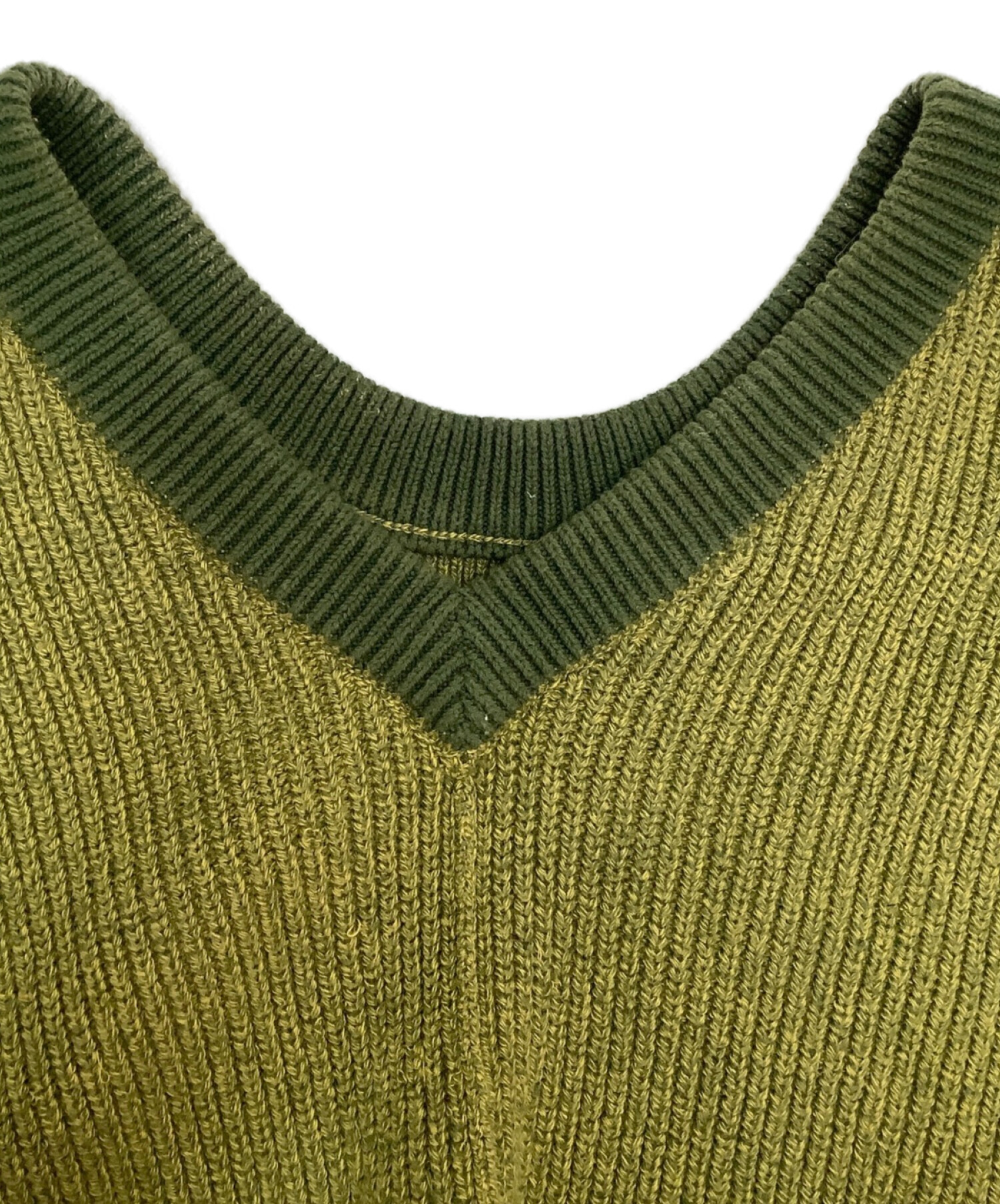 CLANE グリーン ノースリーブニット 中古・古着通販】CLANE (クラネ) ダブルフェイスノースリーブニット