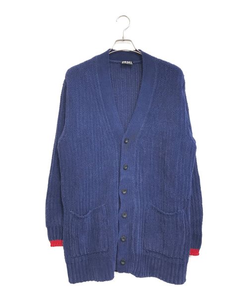 DIESEL ニットカーディガン　ブルー 中古・古着通販】DIESEL (ディーゼル) ニットカーディガン ネイビー