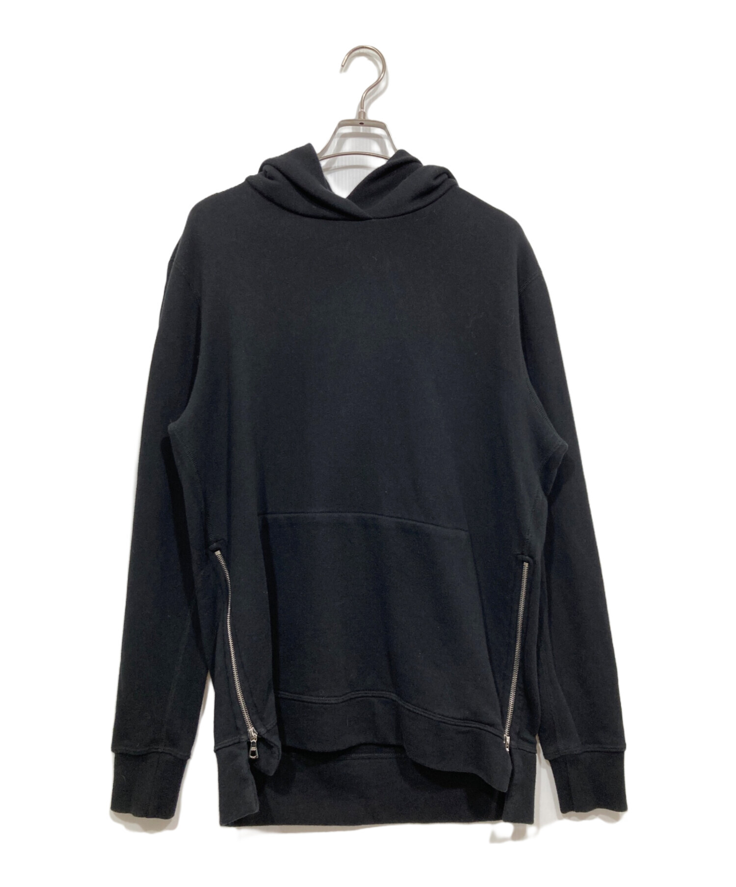 JOHN ELLIOTT 黒色 サイドジップ プルオーバーパーカー 2サイズ JOHN