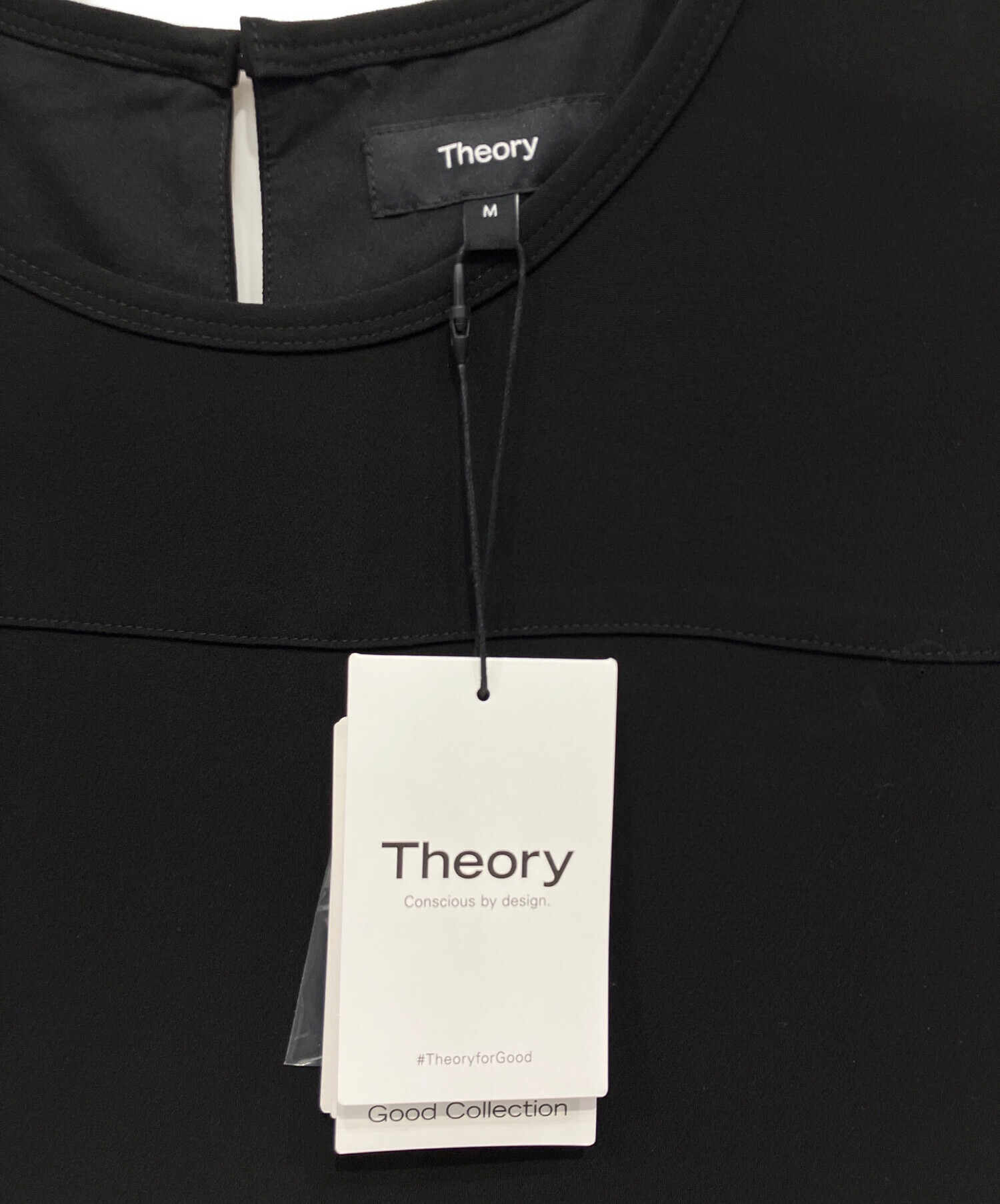 中古・古着通販】theory (セオリー) ノースリーブブラウス ブラック 
