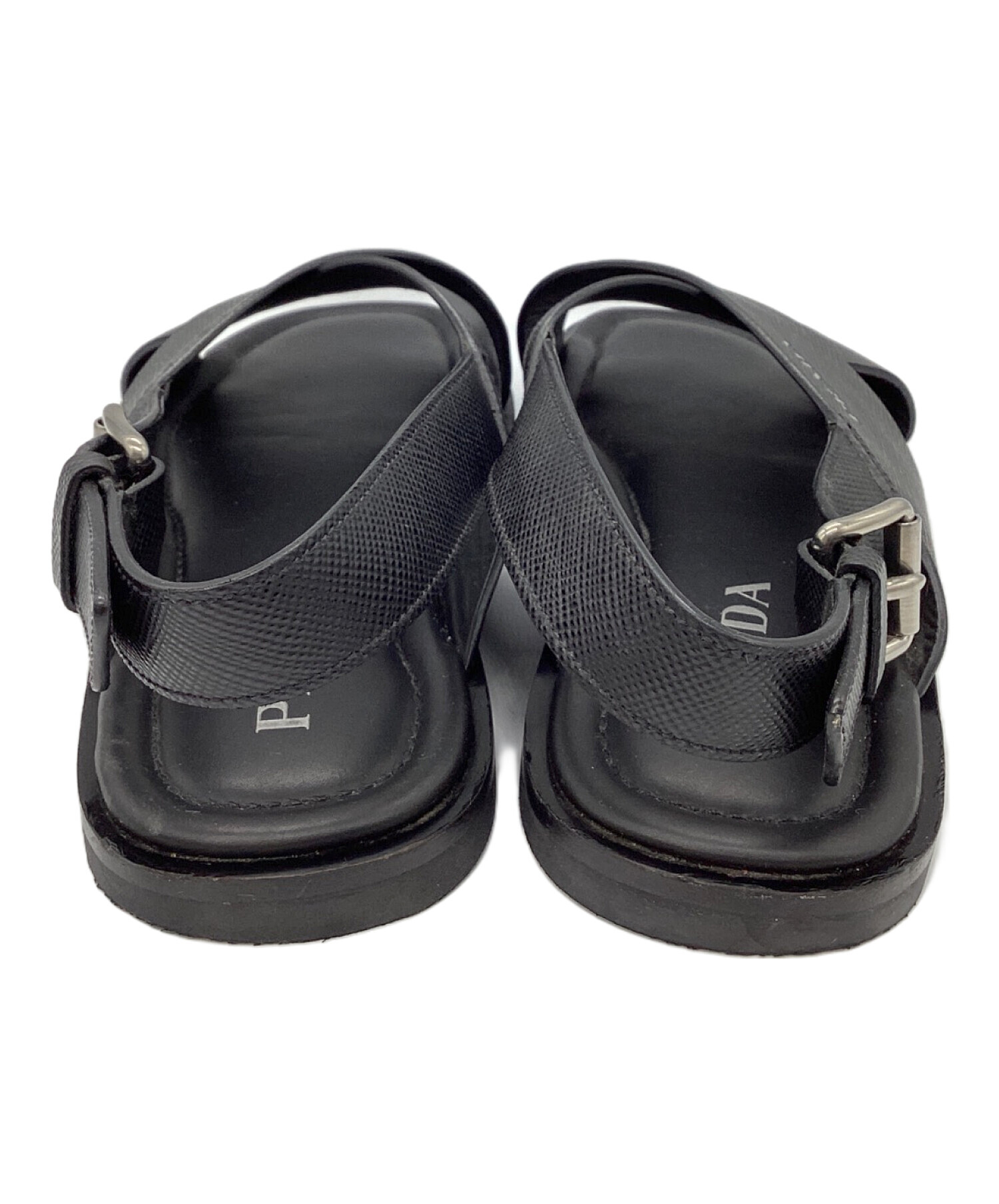 PRADA クロスストラップ サンダル 黒 サイズ9 【公式通販】