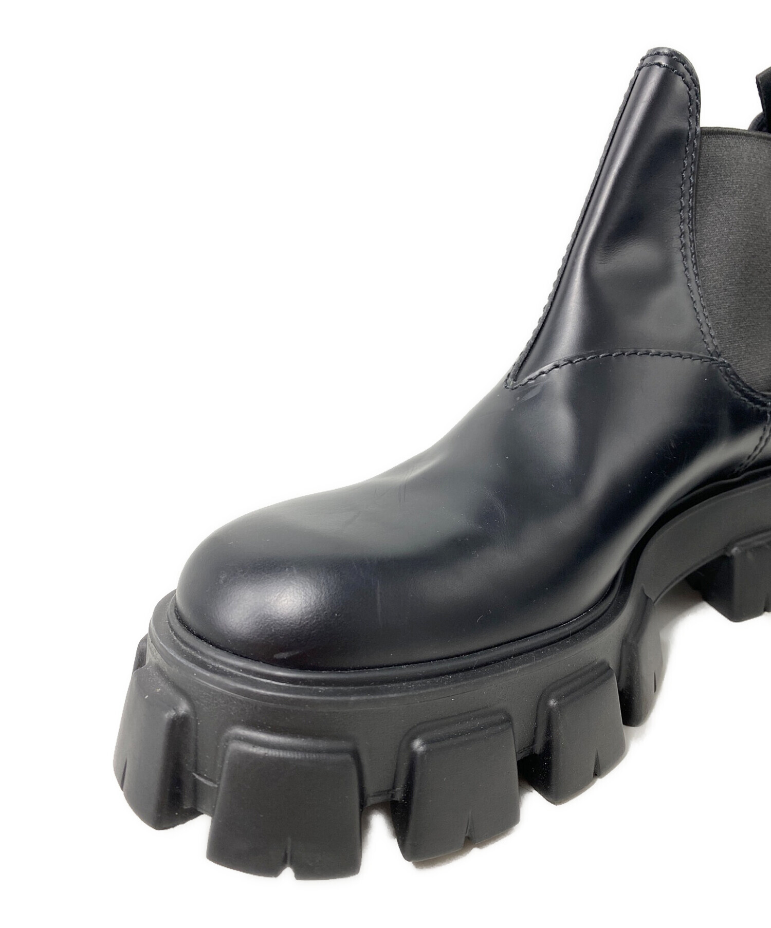 中古・古着通販】PRADA (プラダ) ブラッシュドレザー チェルシーブーツ 