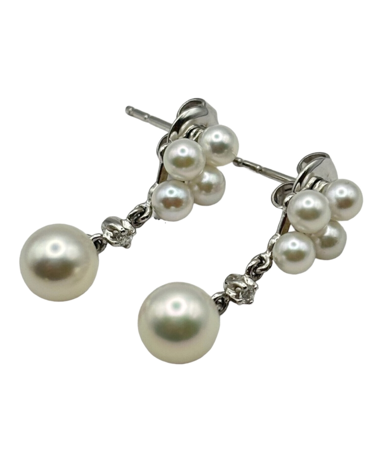 中古・古着通販】MIKIMOTO (ミキモト) スイングパール ダイヤ ピアス 