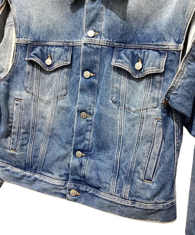 試着のみ MM6 Maison Margiela カットアウト デニムジャケット MM6 Maison Margiela デニムジャケット | ブルー | FARFETCH JP