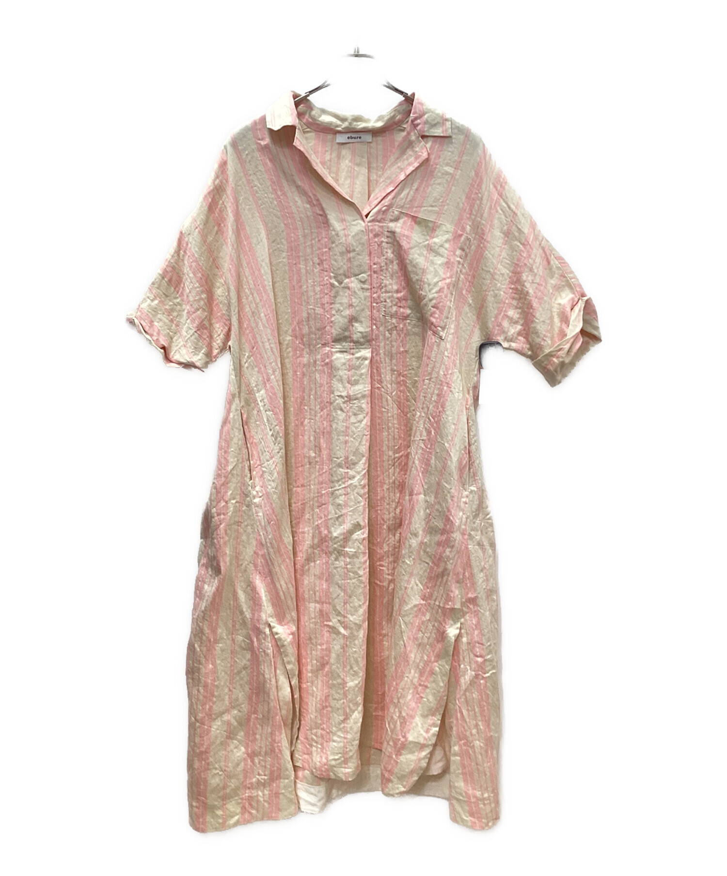 中古・古着通販】ebure (エブール) カラーストライプリネン シャツ  