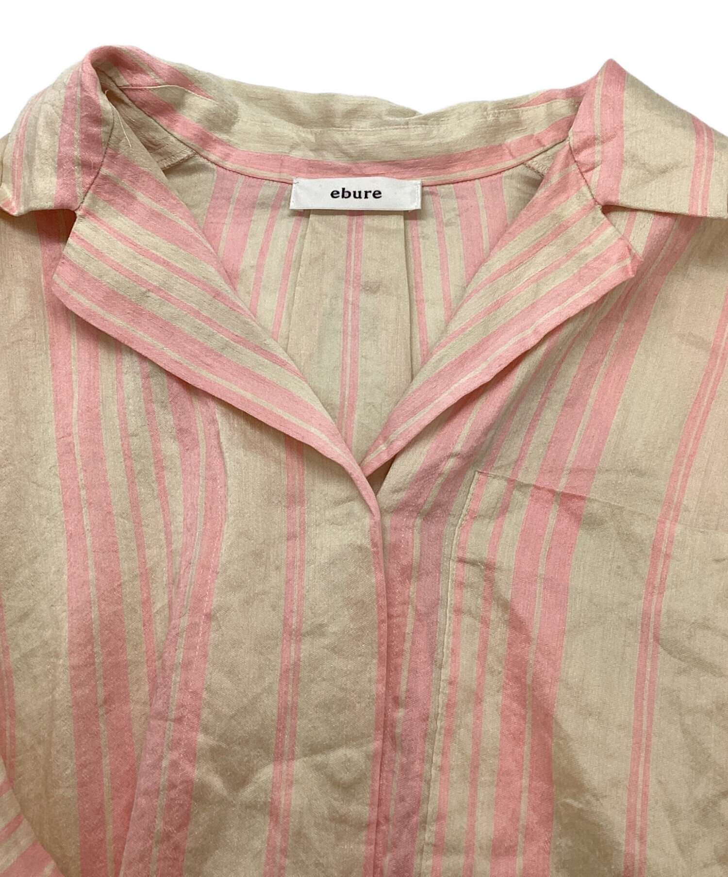 中古・古着通販】ebure (エブール) カラーストライプリネン シャツ  
