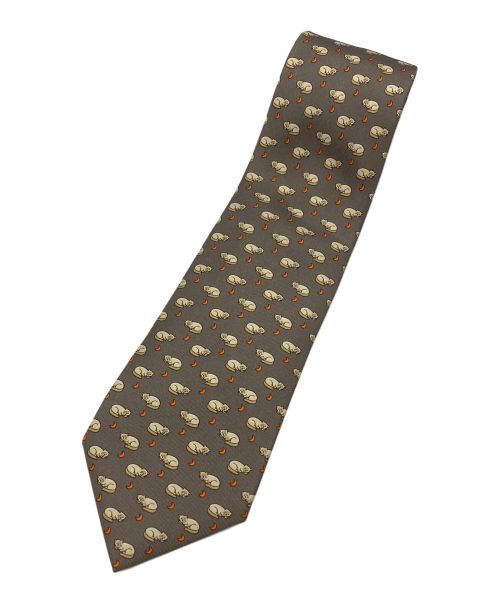 HERMES エルメス ネクタイ グレー シマウマ アニマル HERMES エルメス ネクタイ グレー シマウマ アニマル