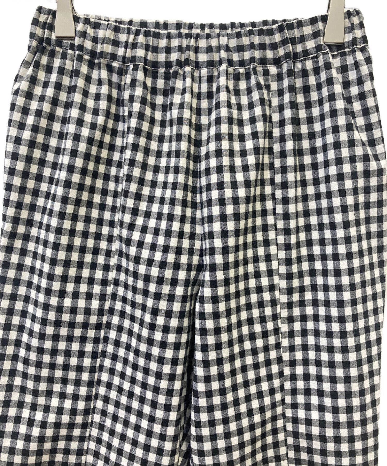 中古・古着通販】trefle (トレフル) ギンガムスリットパンツ ブラック