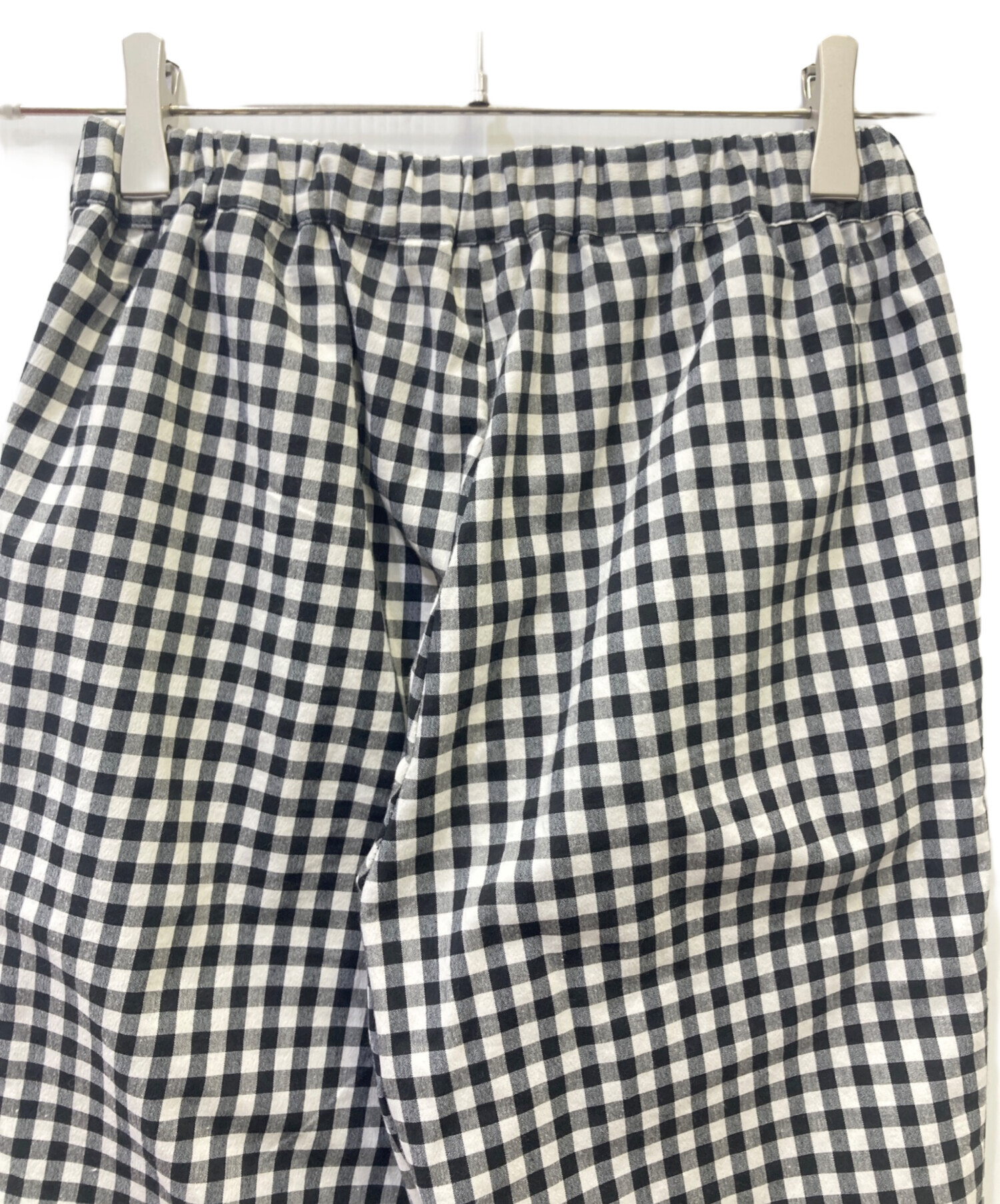 中古・古着通販】trefle (トレフル) ギンガムスリットパンツ ブラック