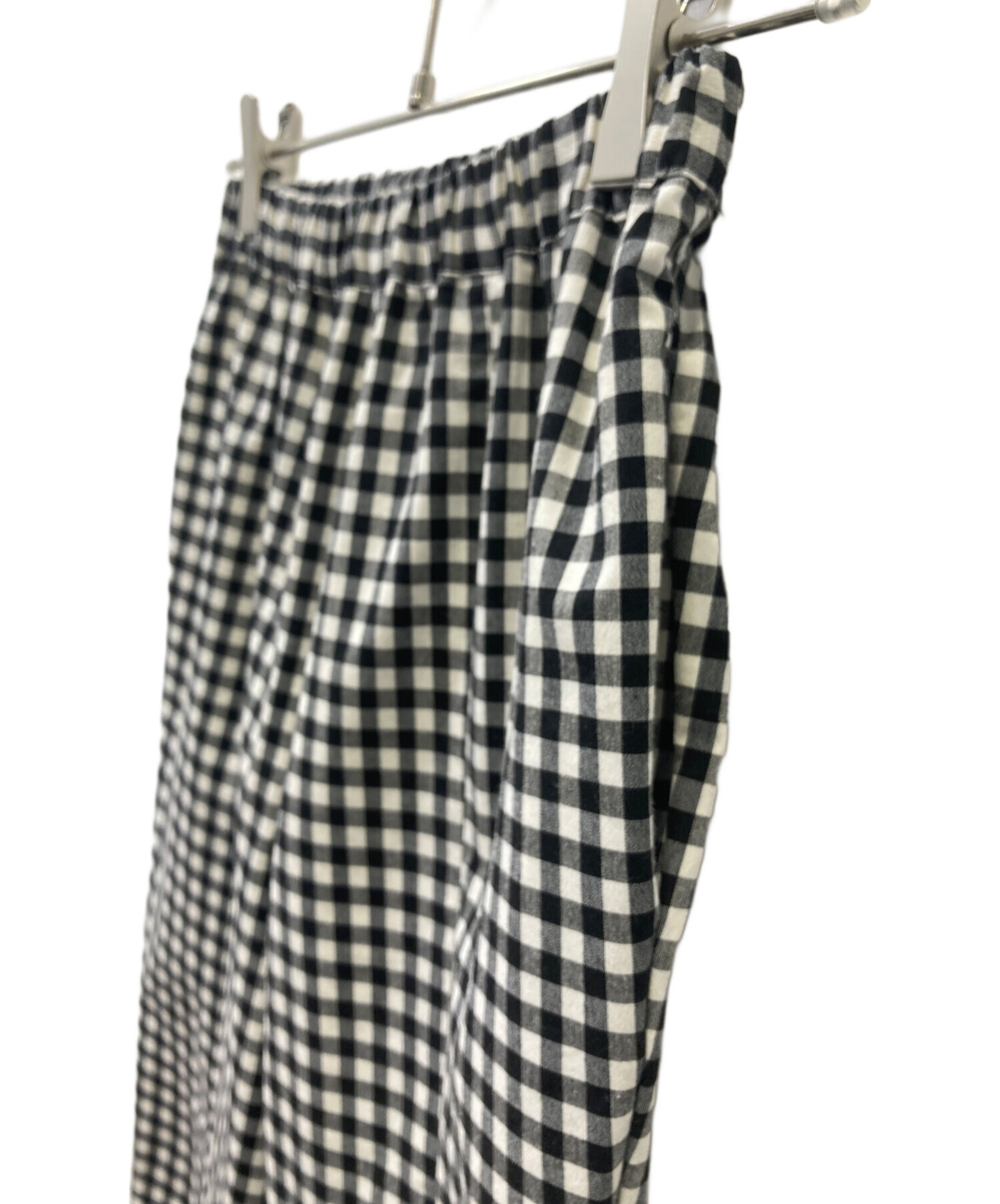 中古・古着通販】trefle (トレフル) ギンガムスリットパンツ ブラック