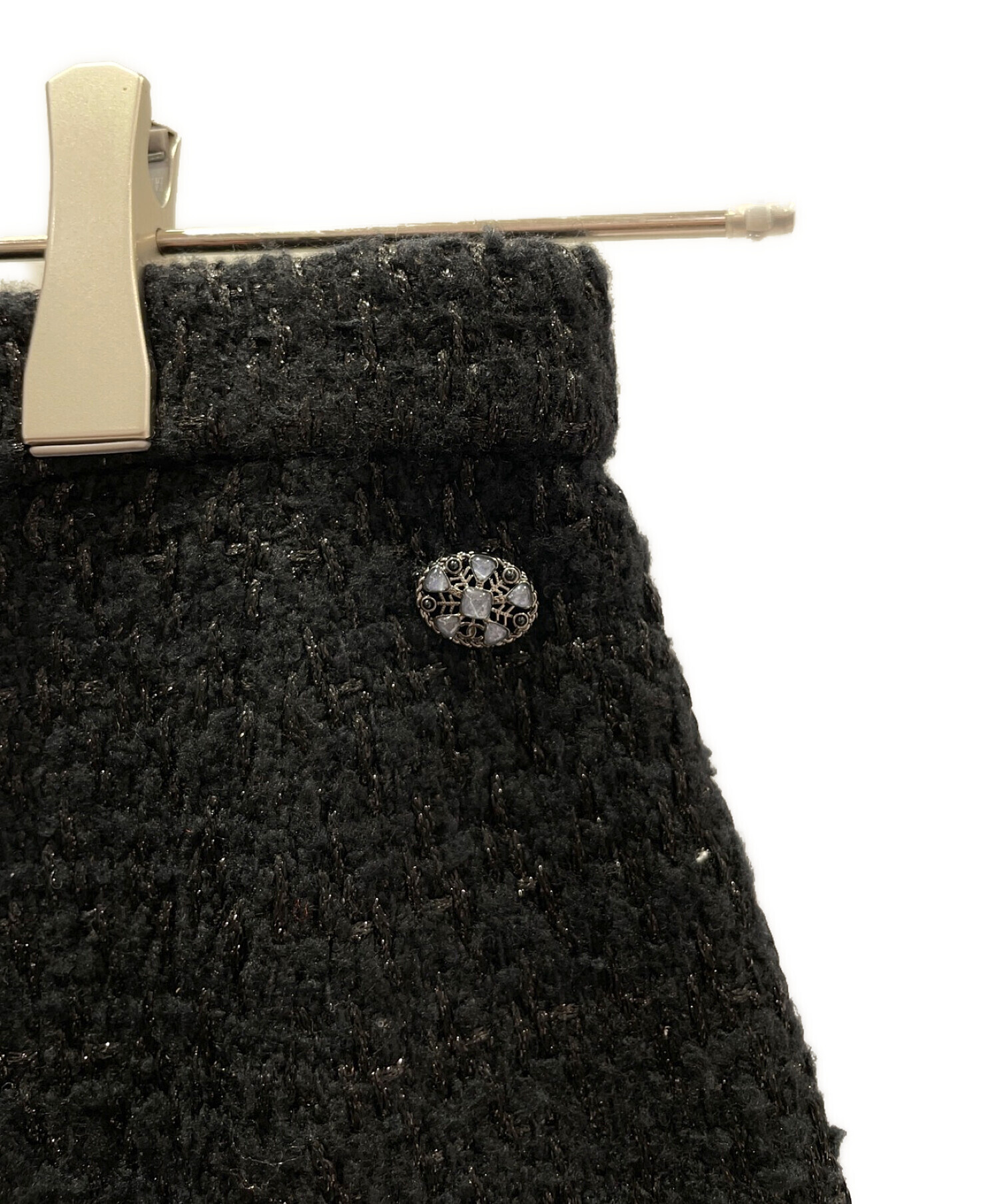中古・古着通販】CHANEL (シャネル) ツイードスカート ブラック サイズ 