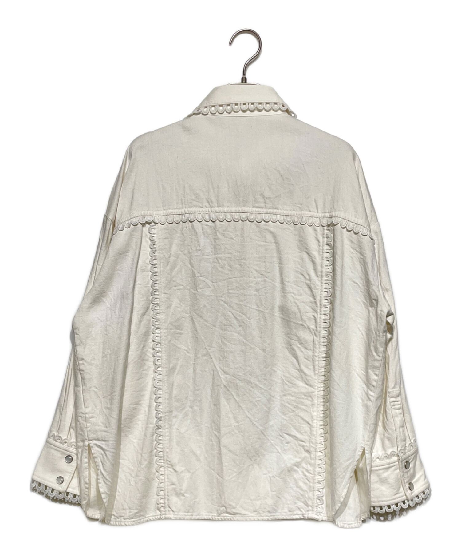 グレースコンチネンタル　レースデニムシャツ　ホワイトタグ付き 中古・古着通販】GRACE CONTINENTAL (グレースコンチネンタル) レース