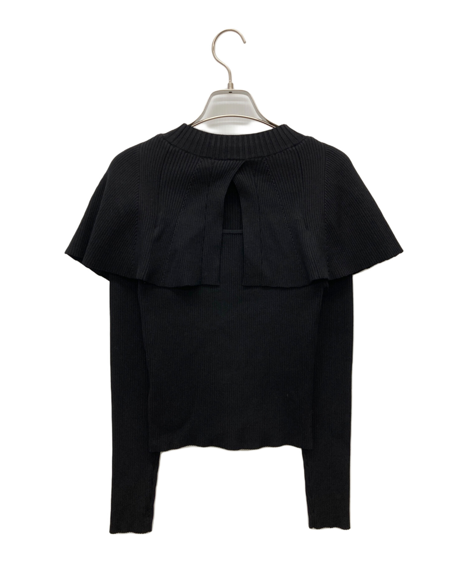 snidel  Sustainable2wayケープニットプルオーバー　黒 Fubail / Sustainable2wayケープニットプルオーバー