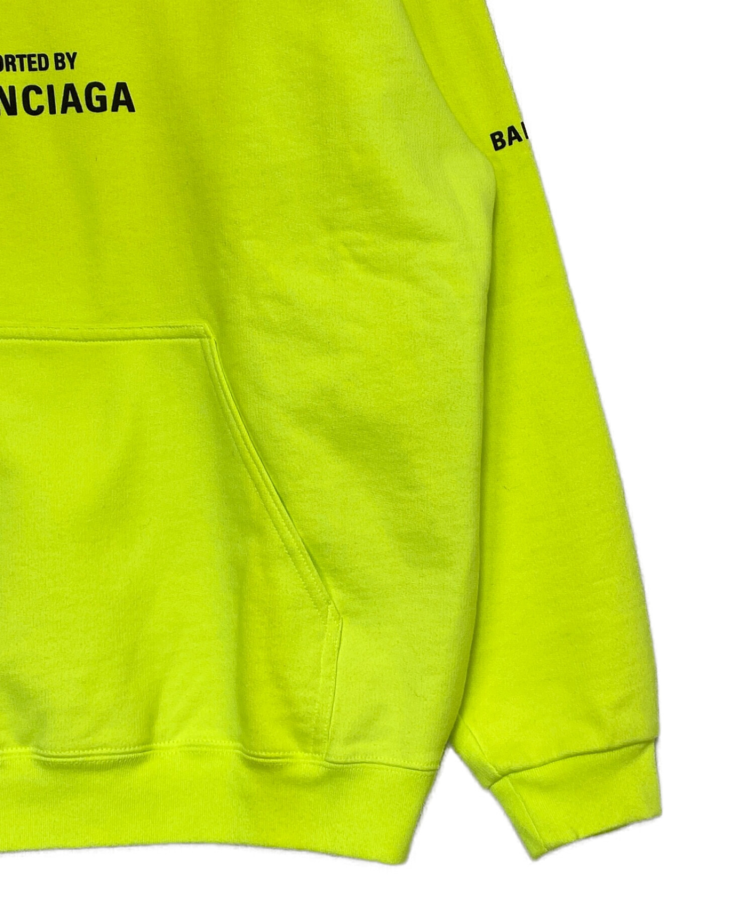 中古・古着通販】BALENCIAGA (バレンシアガ) WFPプリントパーカー 黄緑
