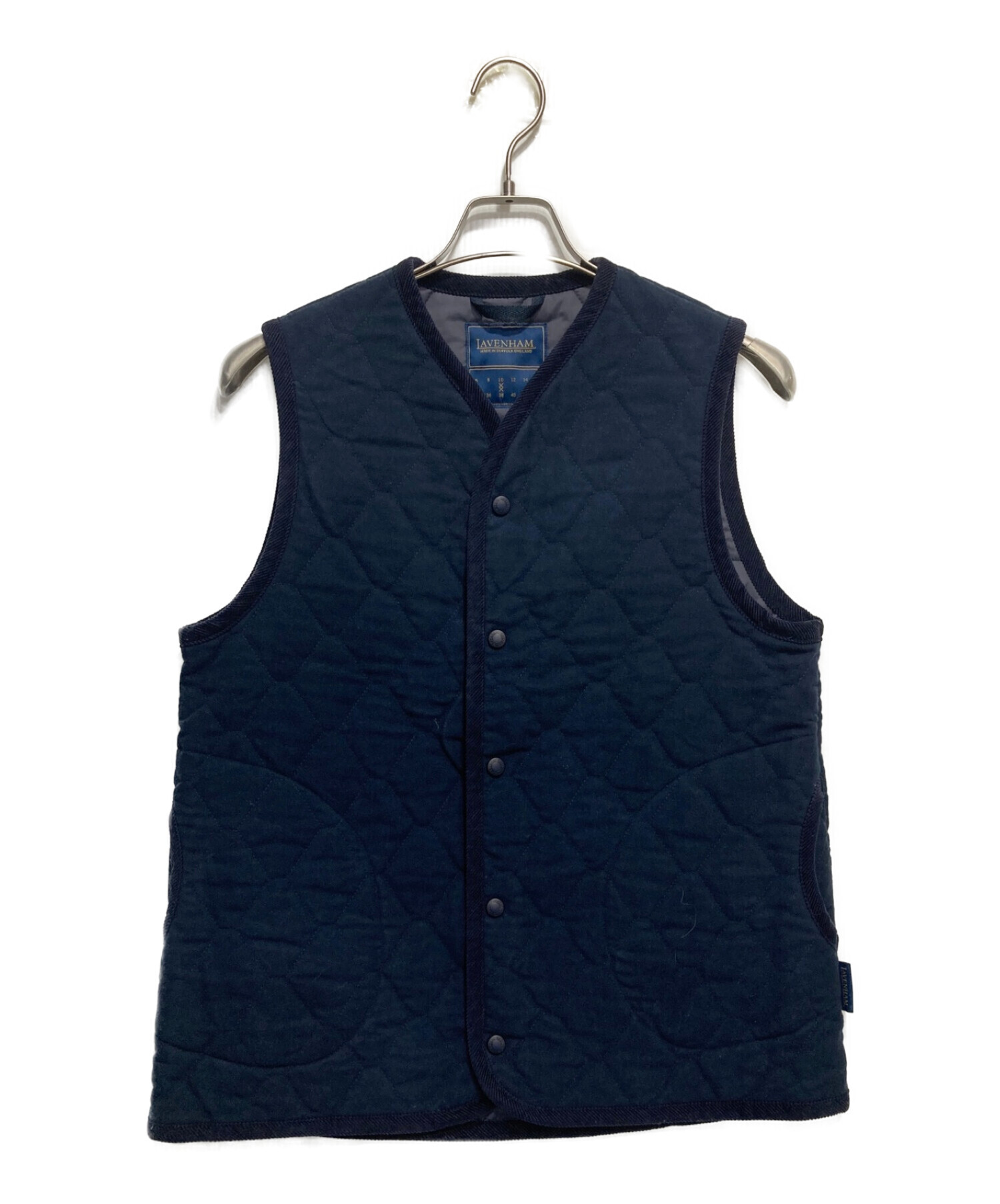 LAVENHAMキルティングベスト ネイビー 中古・古着通販】LAVENHAM (ラベンハム) キルティングベスト ネイビー