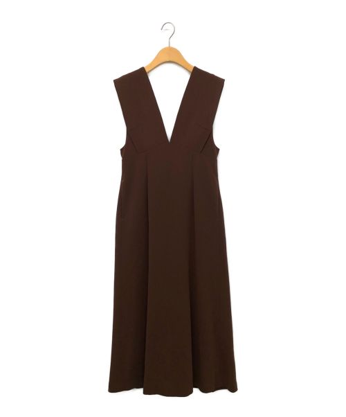 完売品✨mame kurogouchi Vネックタックウールドレス ブラウン 中古・古着通販】mame kurogouchi (マメクロゴウチ) V Neck Sleeveless