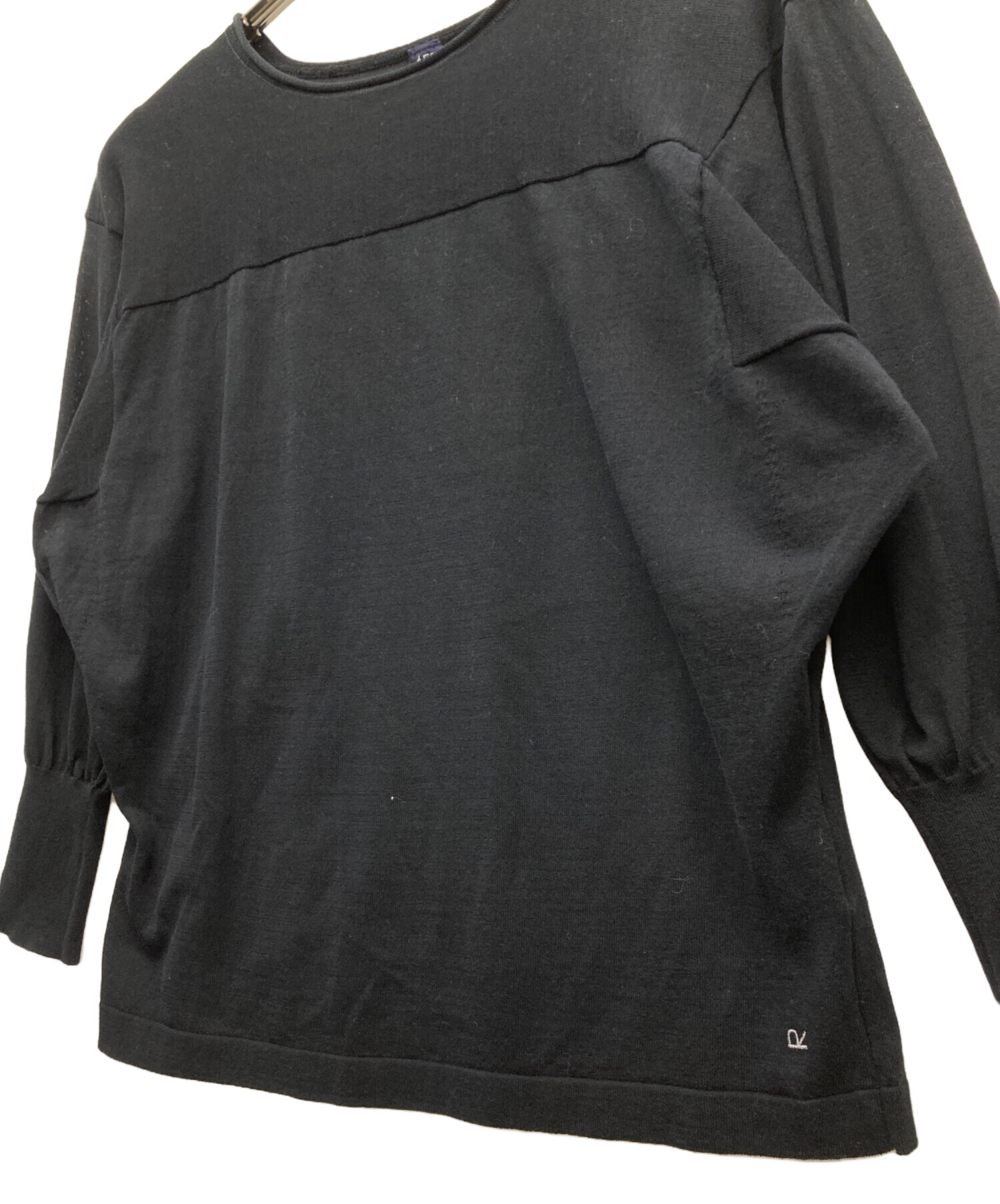 美品 45R フォーティーファイブアール アイスコットンのアメフトTシャツ 5078053 サイズ3 ブラック レディース 古着 中古 USED 45rpm - 美品 45R フォーティーファイブアール アイスコットンの