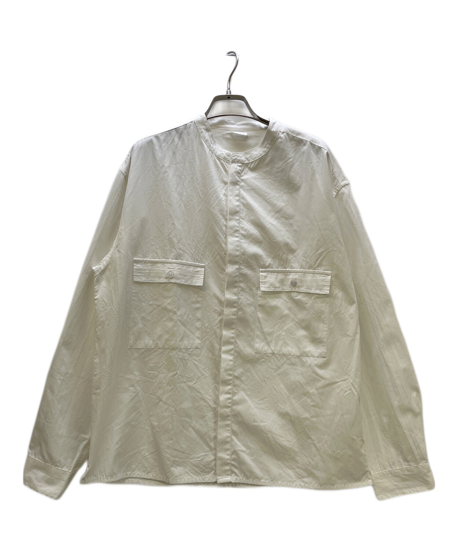 中古・古着通販】SEEALL (シーオール) ノーカラーシャツ ホワイト