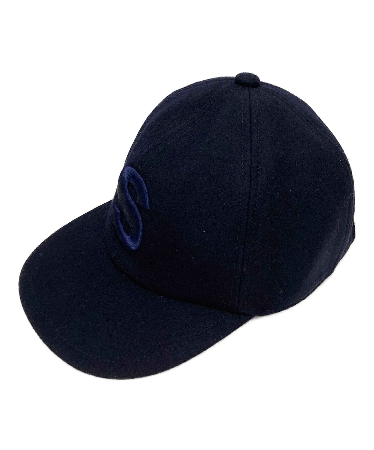 【sacai】ロゴキャップ/ネイビー 中古・古着通販】sacai (サカイ) ウールメルトンSロゴキャップ