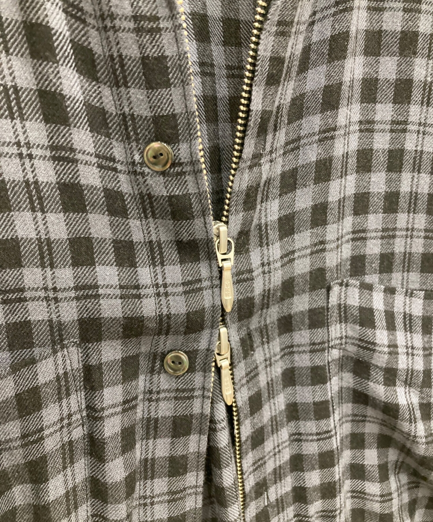 中古・古着通販】MASU (エムエーエスユー) ZIP-UP PLAID SHIRT ジップ 