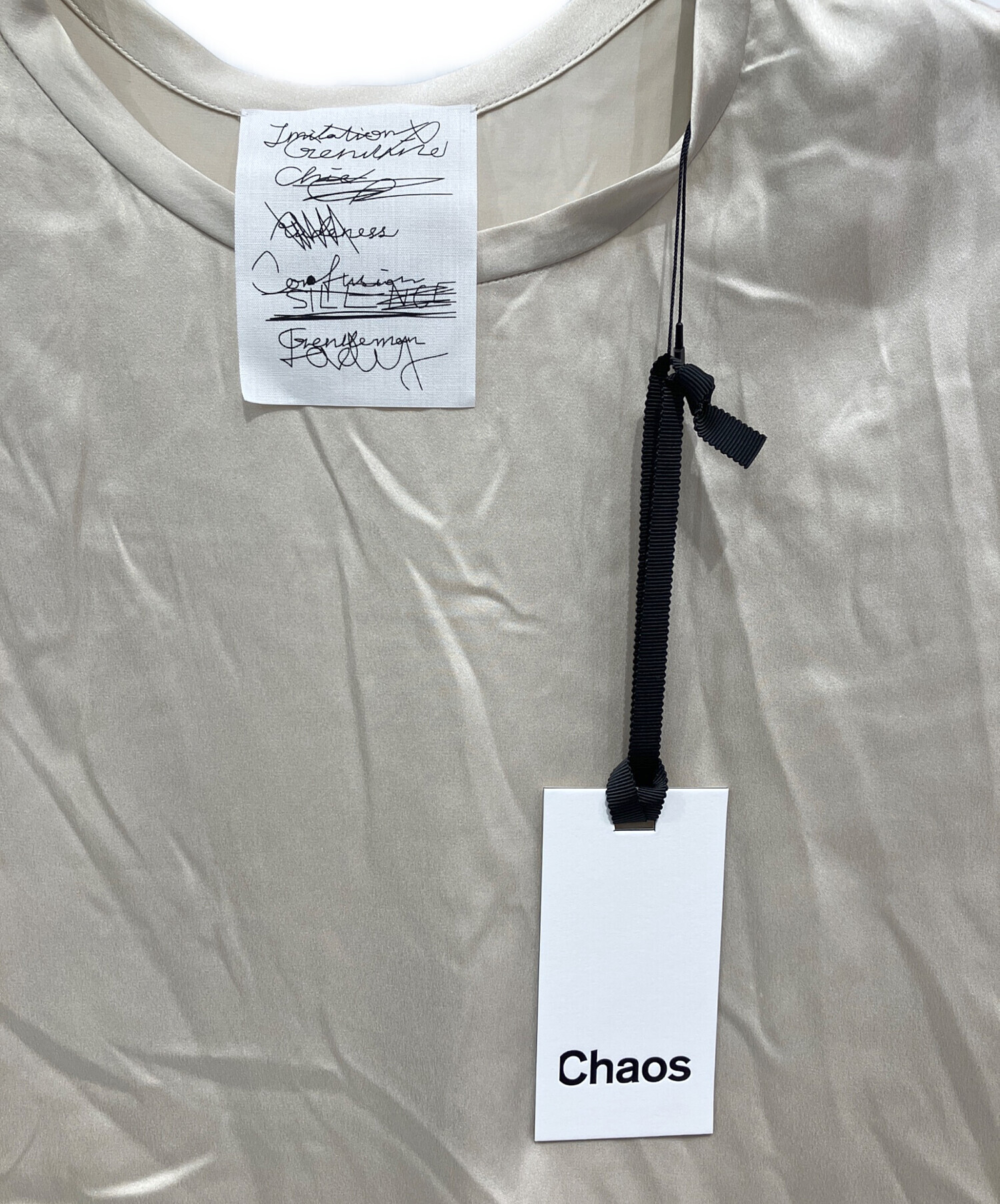 chaos/カオス シルクフィブリルTシャツ 中古・古着通販】CHAOS (カオス) シルクフィブリルTシャツ ブラック