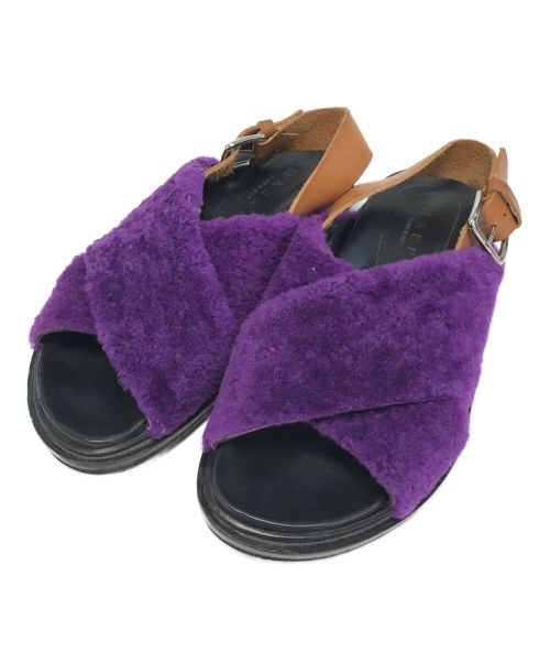 中古・古着通販】MARNI (マルニ) クリスクロスファーサンダル パープル