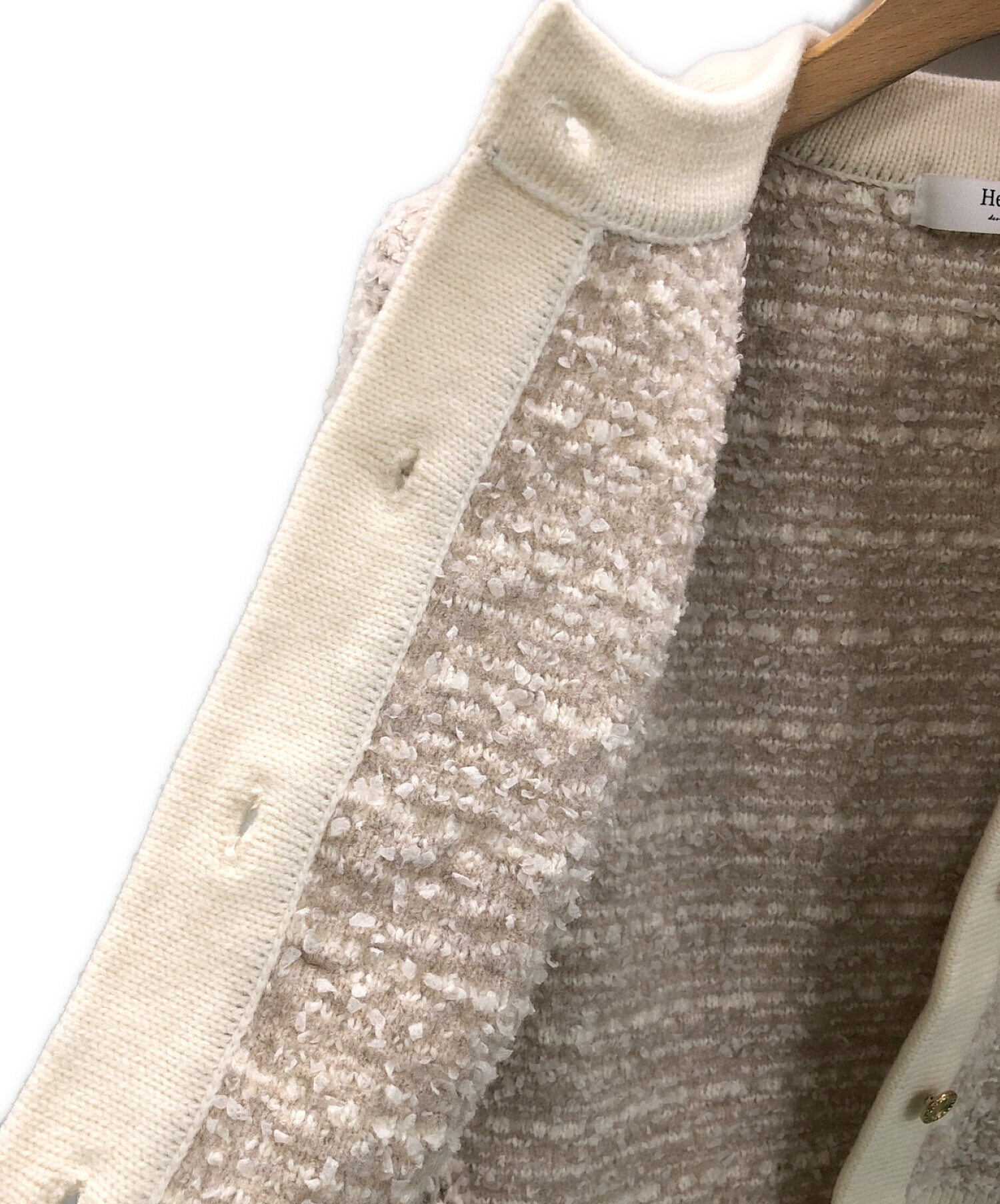 herlipto Mercer Tweed Cardigan beige S トップス Her lip to