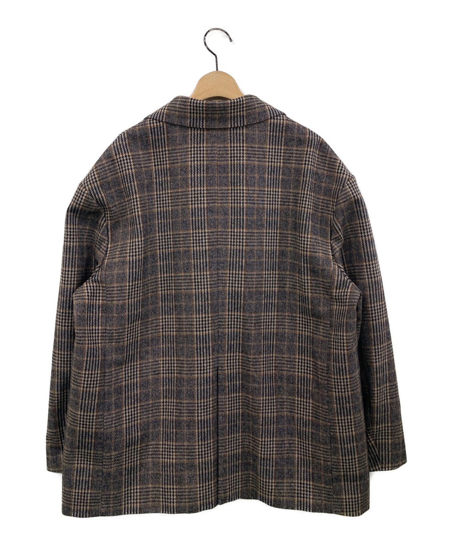 NOBLE オーバーサイズチェックジャケット ブラウン 追加予約》オーバー