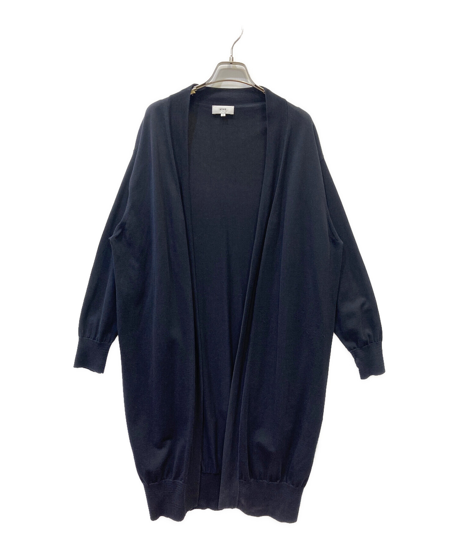 中古・古着通販】HYKE (ハイク) コットンロングカーディガン ネイビー 