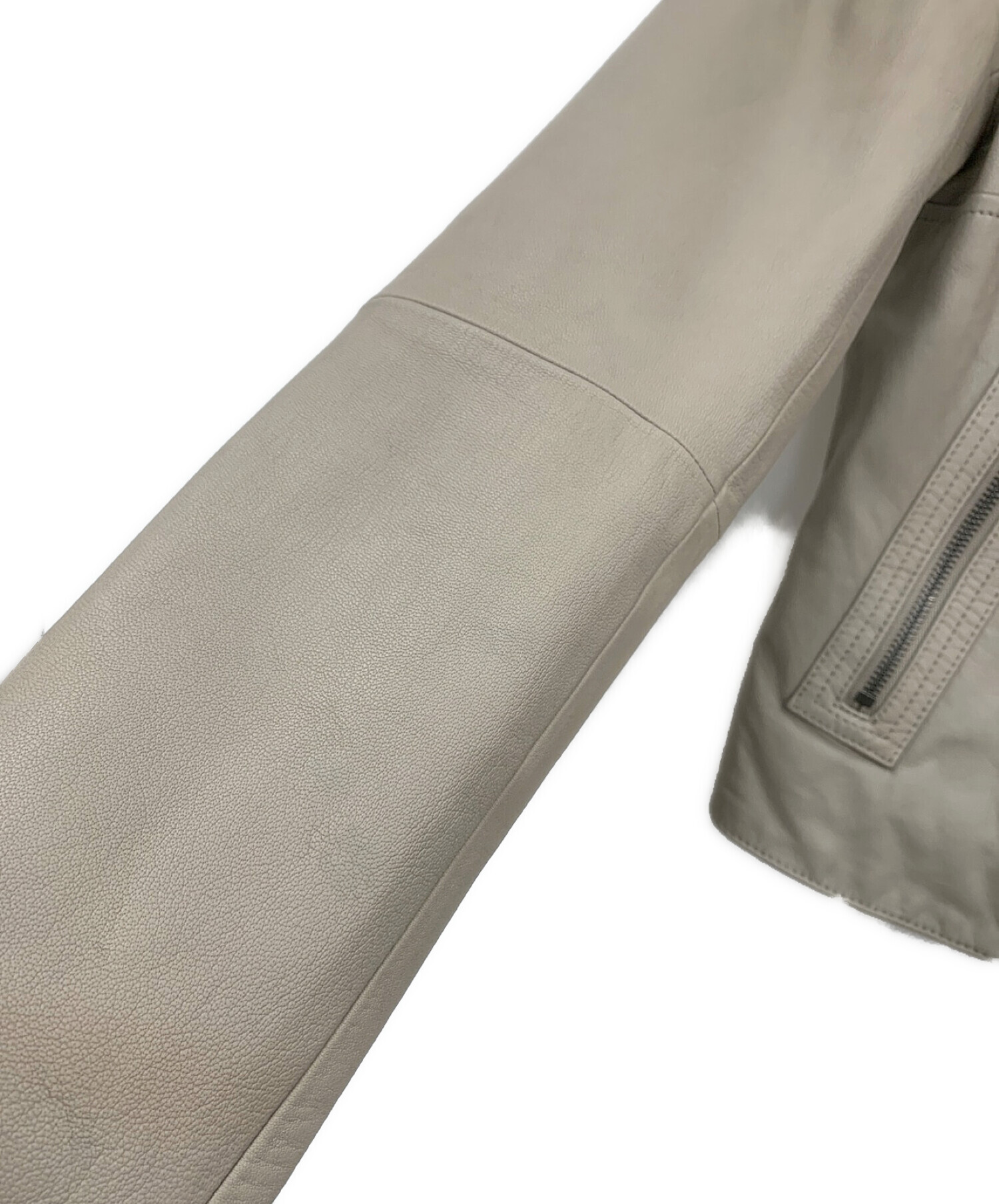 中古・古着通販】theory (セオリー) レザージャケット ベージュ サイズ