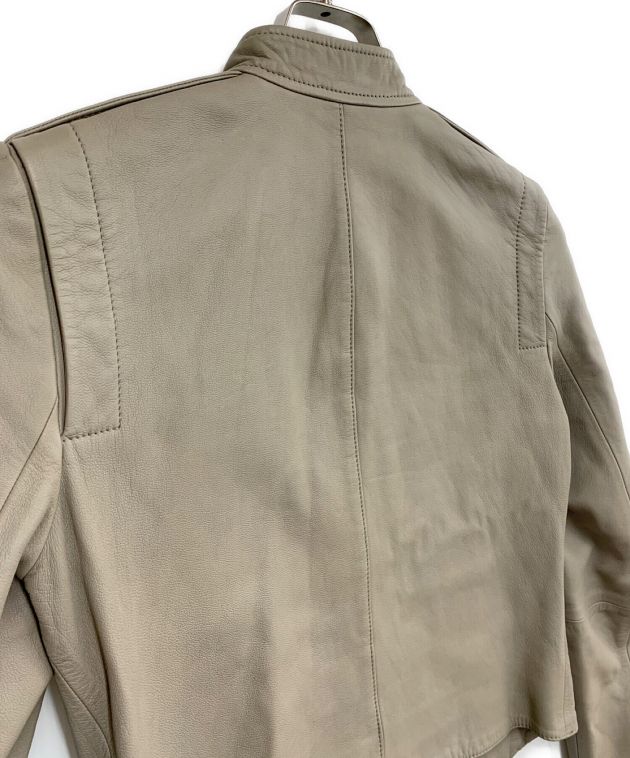 中古・古着通販】theory (セオリー) レザージャケット ベージュ サイズ