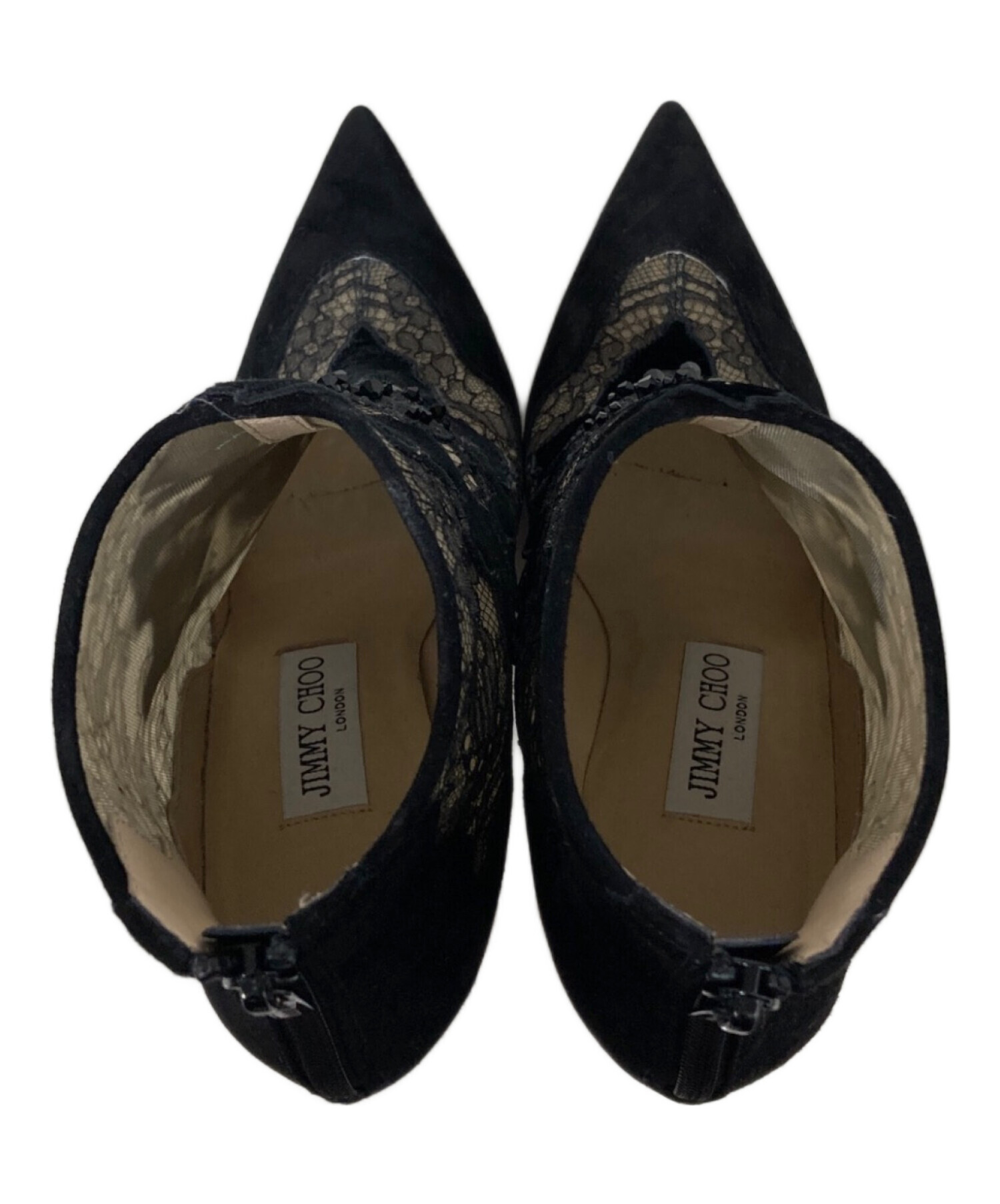 中古・古着通販】JIMMY CHOO (ジミーチュウ) レースヒールブーツ
