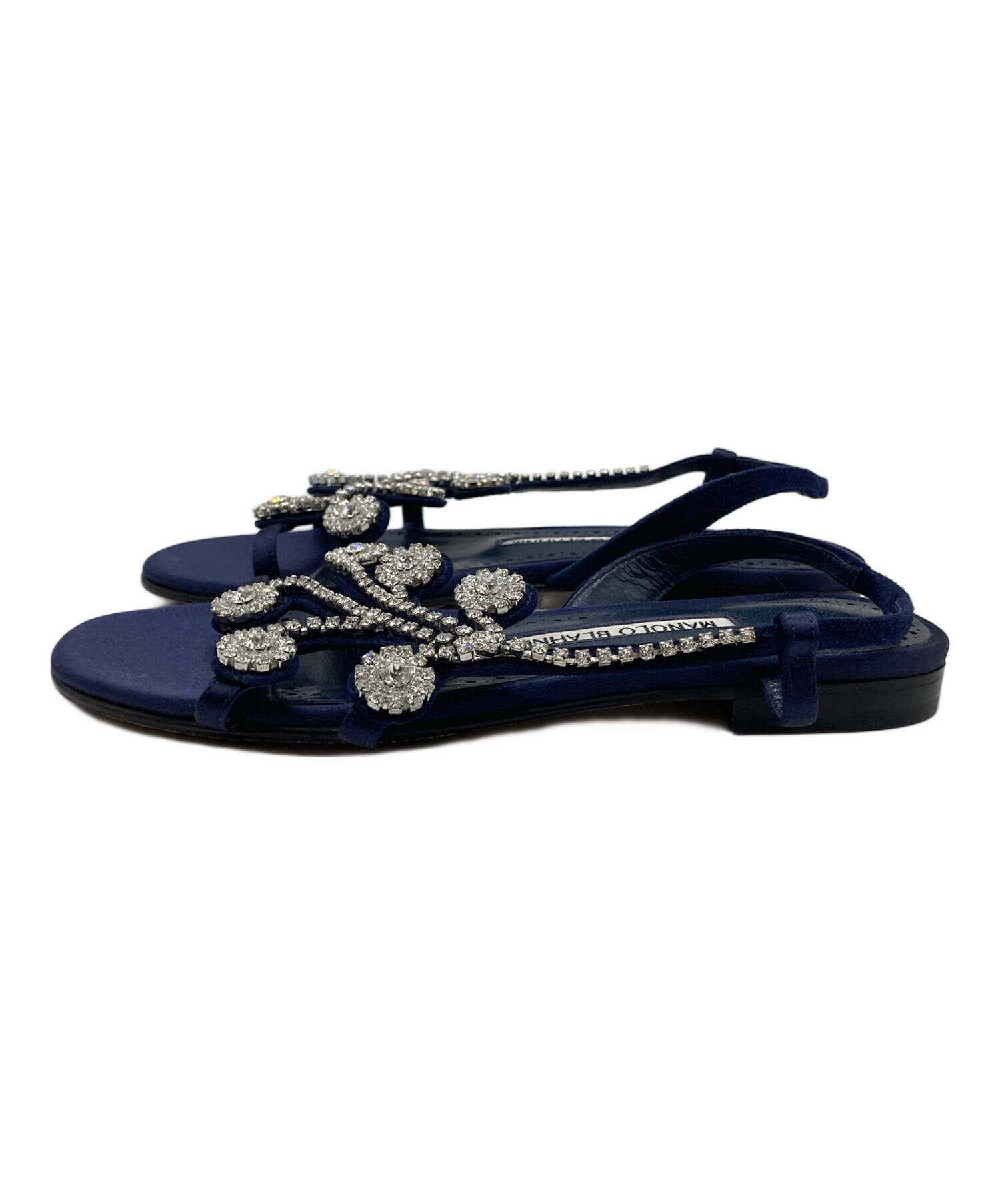 MANOLO BLAHNIK 新品 マノロブラニク サンダル NAVY 【公式通販】