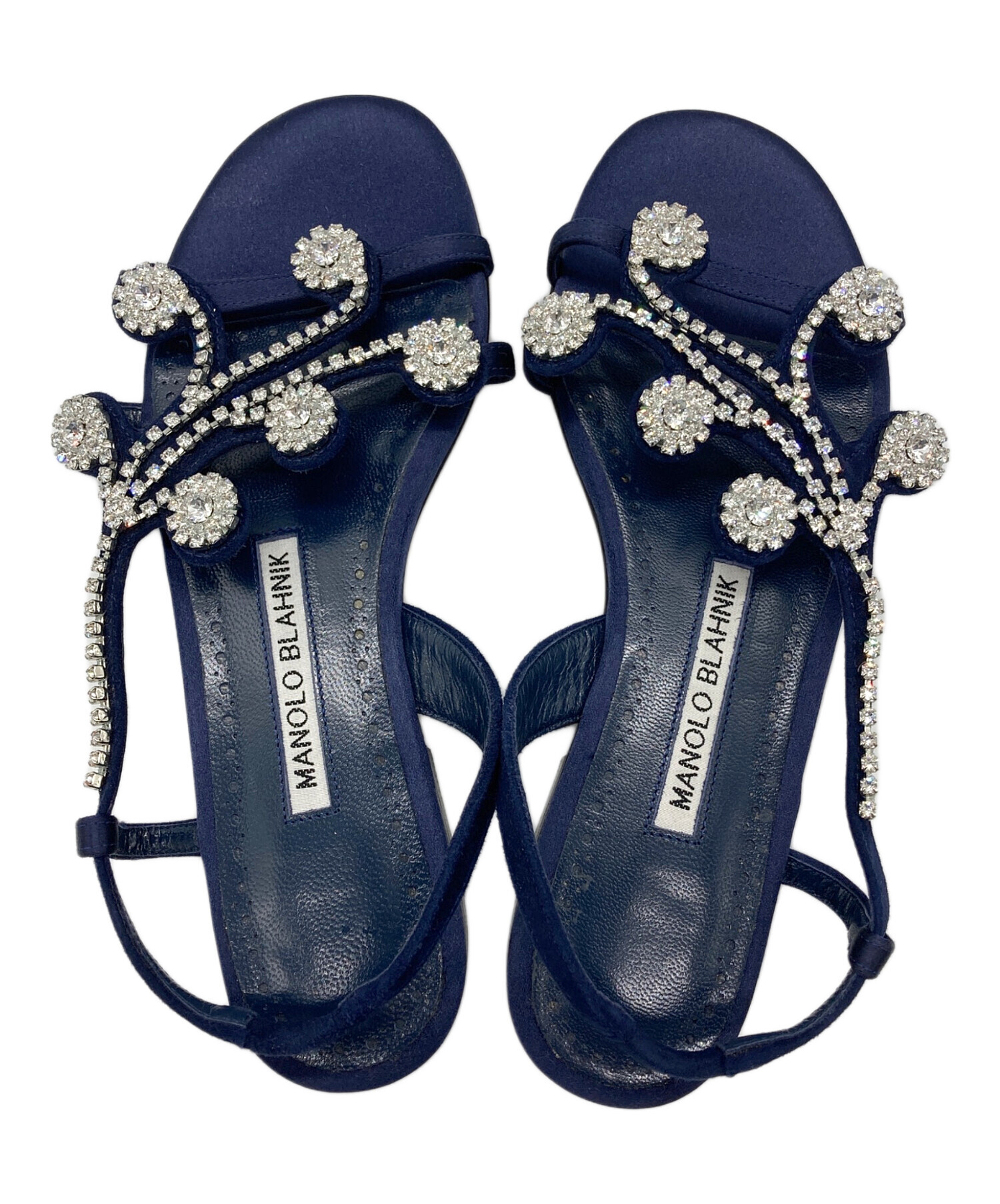 MANOLO BLAHNIK 新品 マノロブラニク　サンダル NAVY MANOLO BLAHNIK 新品 マノロブラニク サンダル NAVY 【公式通販】