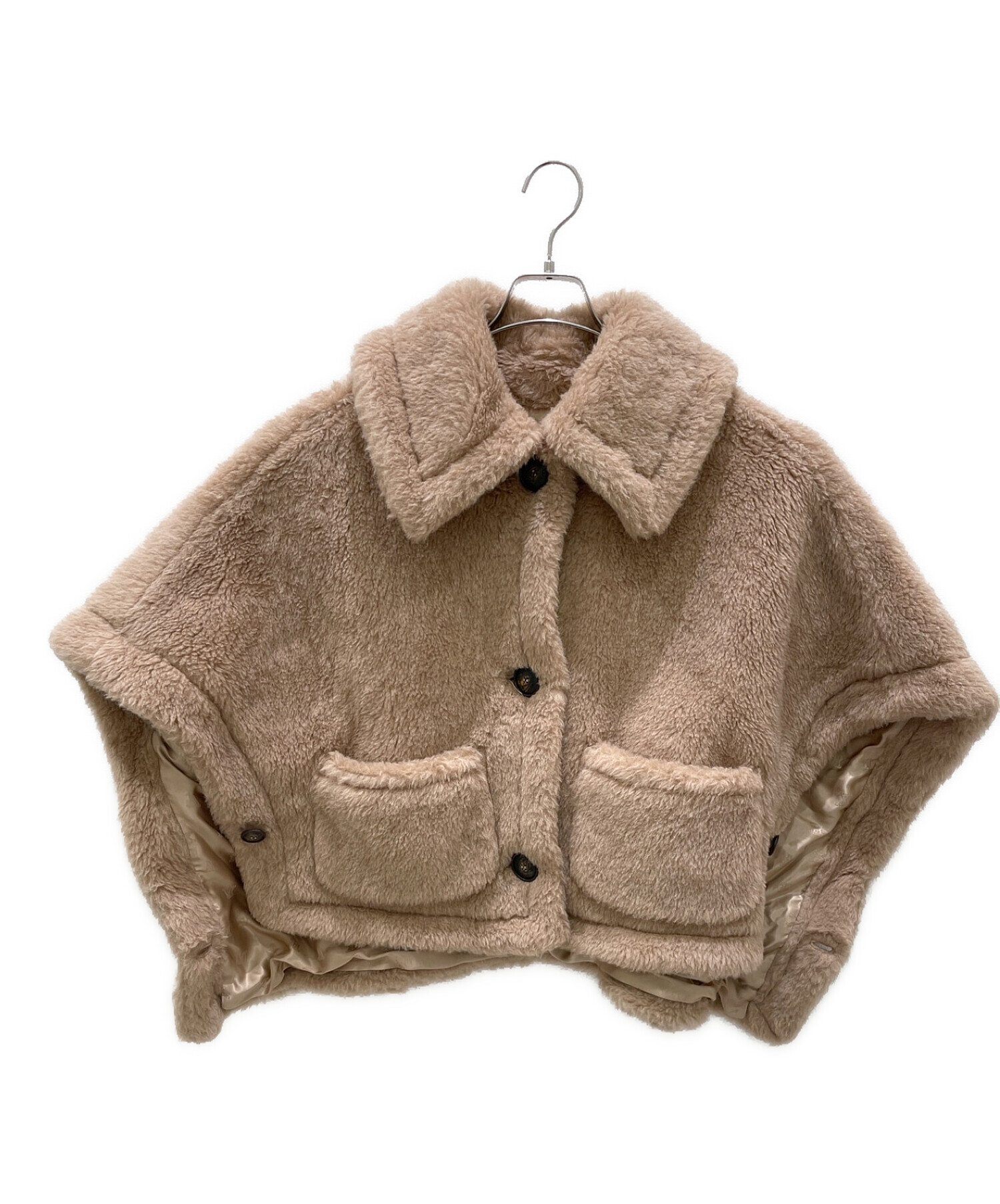 ☆超人気ライン☆ Max Mara テディベア ケープ キャメル　新品　未使用 Max Mara MAX MARA マックスマーラ ケープ NEWABAVO NEWABAVO1