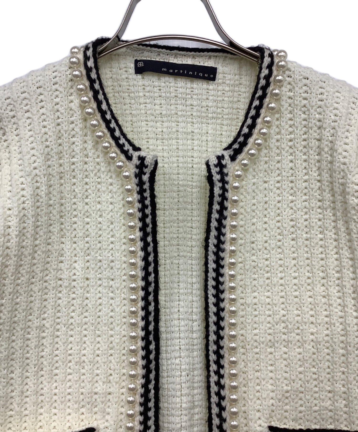 新品未使用　マルティニーク　パール付きカーディガン martinique｜FOXカシミヤパールカーディガン(一部WEB限定カラー