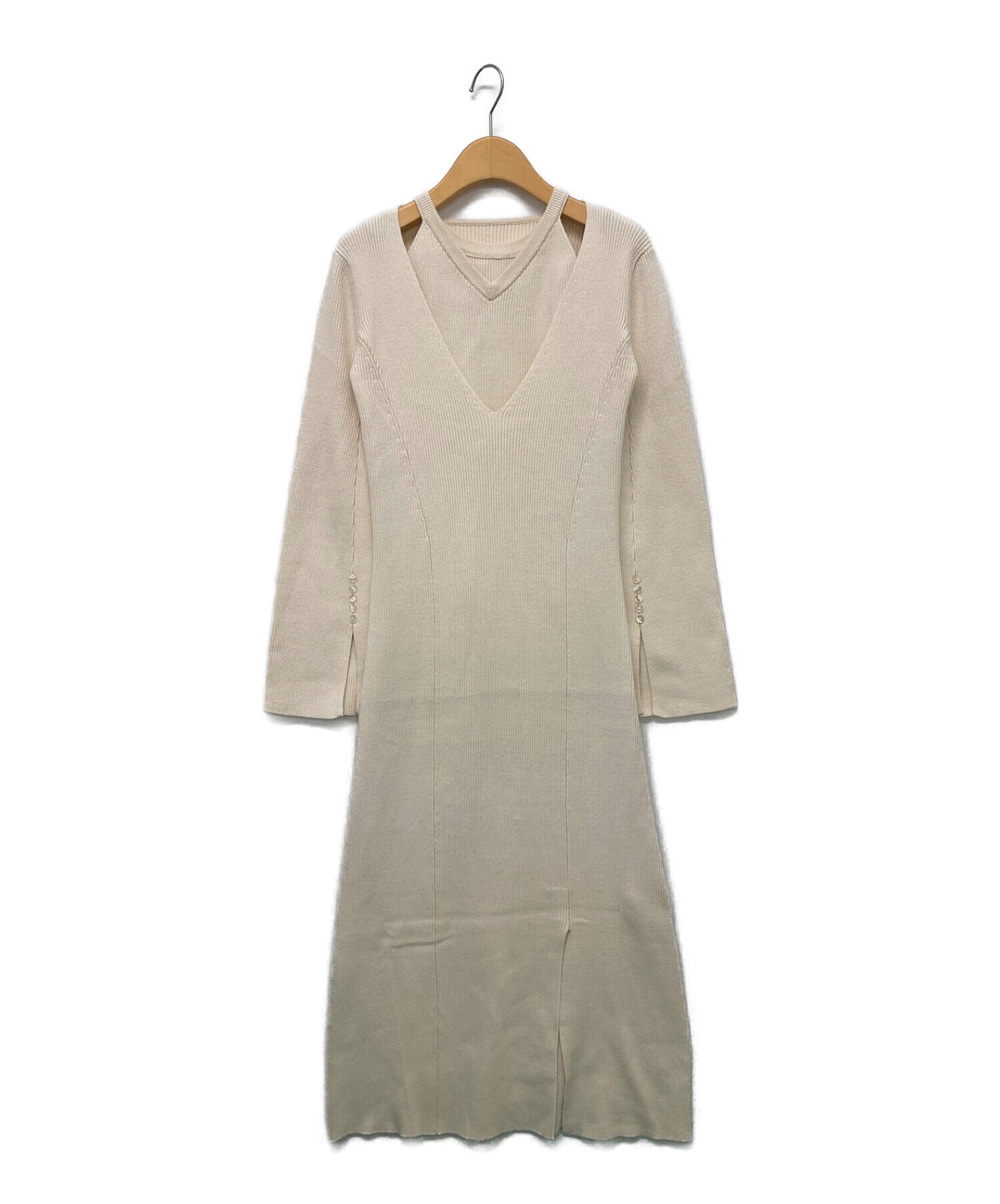 中古・古着通販】Ameri (アメリ) AMERICAN SLEEVE LAYERED KNIT DRESS 