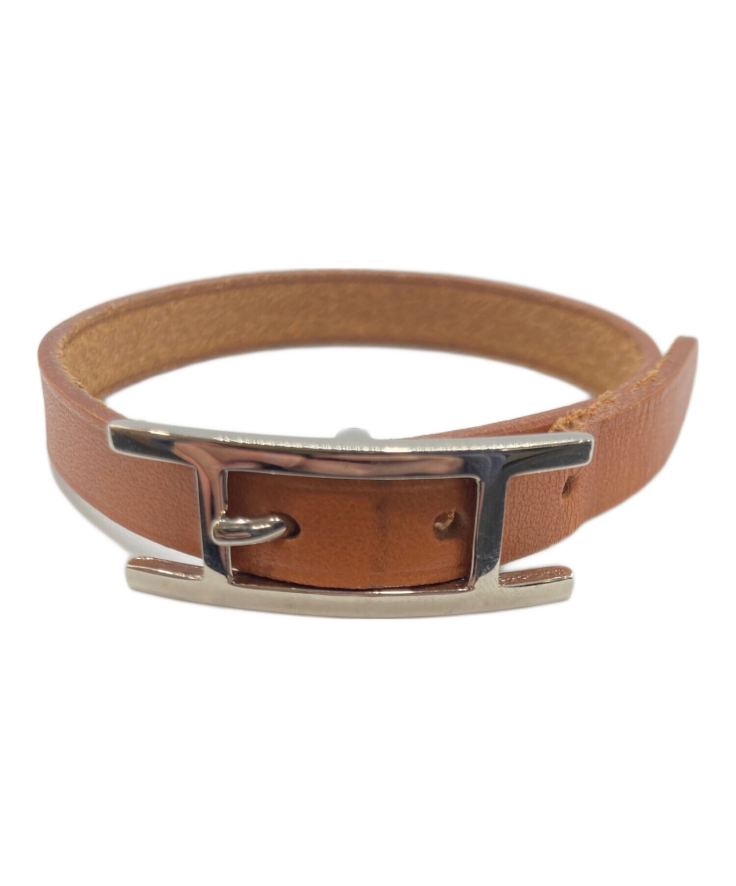 中古・古着通販】HERMES (エルメス) レザーブレスレット ブラウン