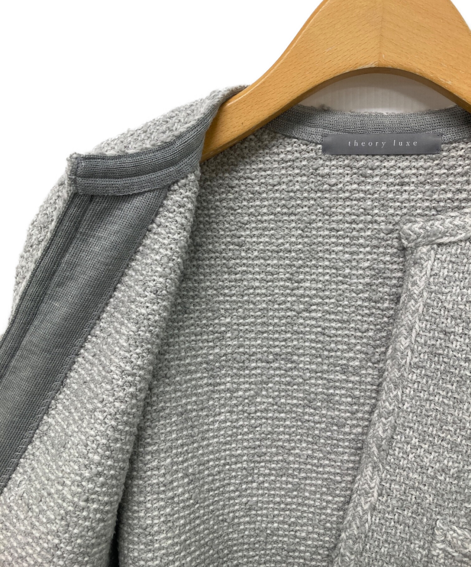 theory luxeセオリーリュクス　フーディニットカーディガン　38　現行品 Theory luxe - セオリーリュクス カーディガン ニット フード 無地 七